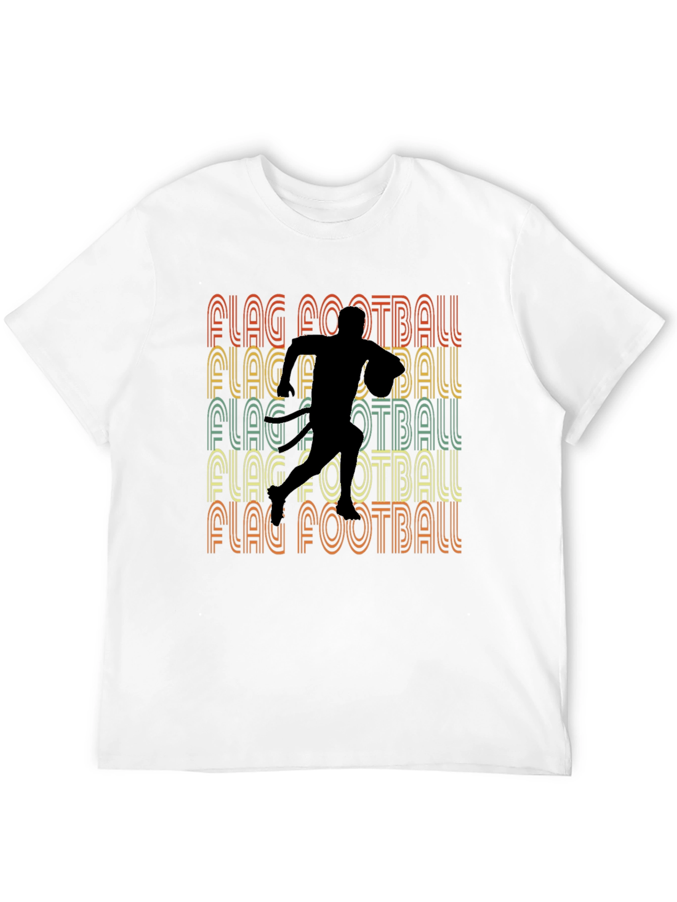 Black Retro Flag Football T-Shirt - Sportswear view 12