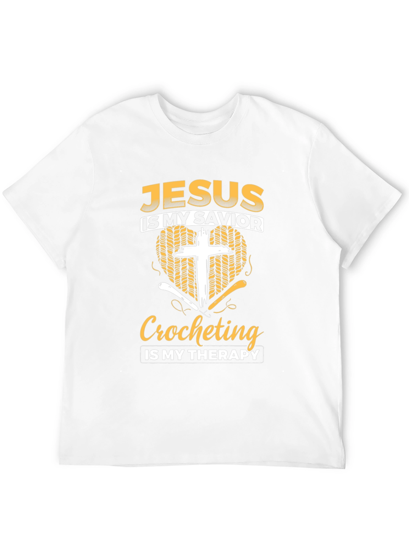 Black Jesus is My Savior Crocheting Therapy T-Shirt view 12