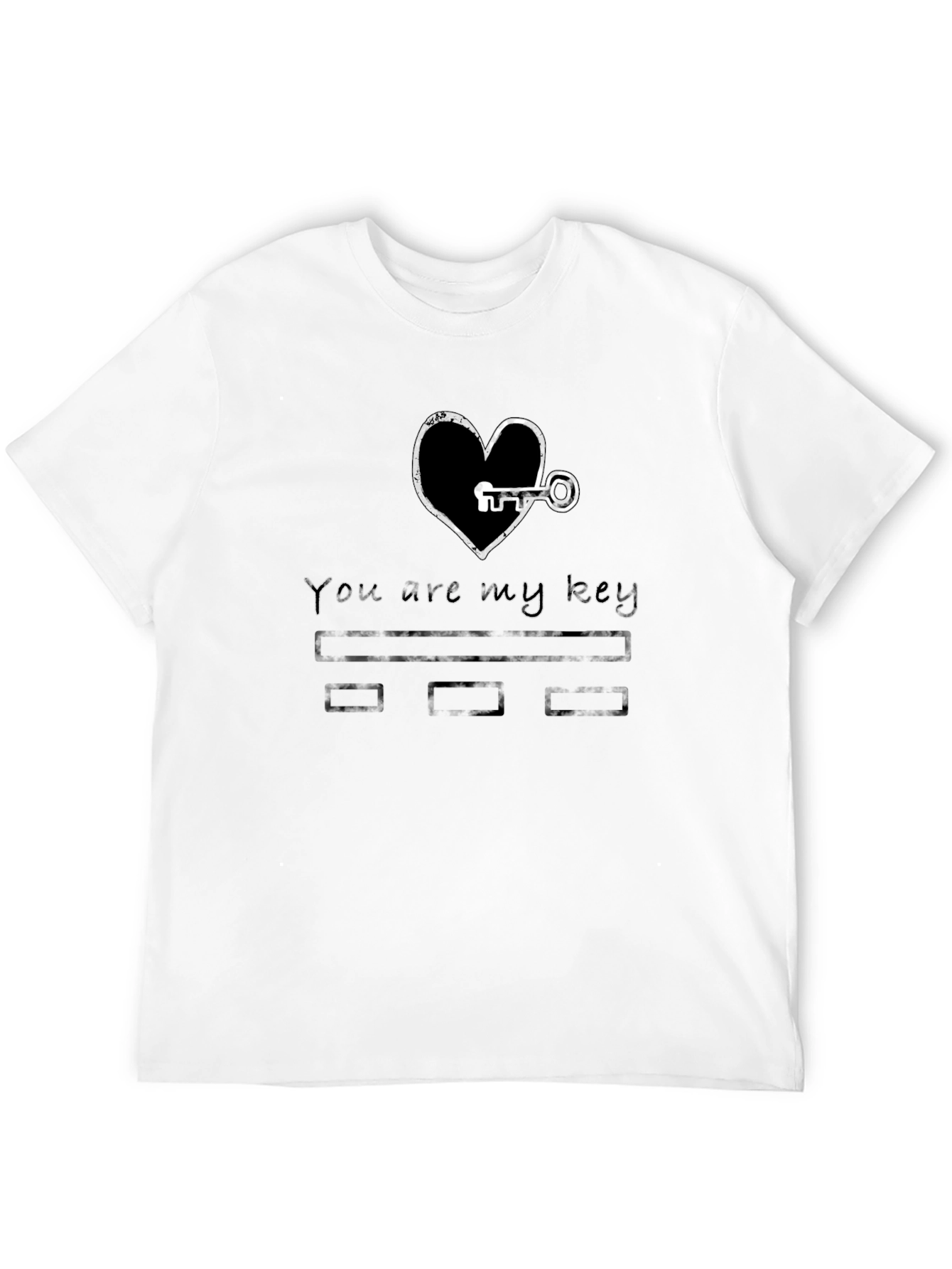 Black You are my key black tee shirt view 12