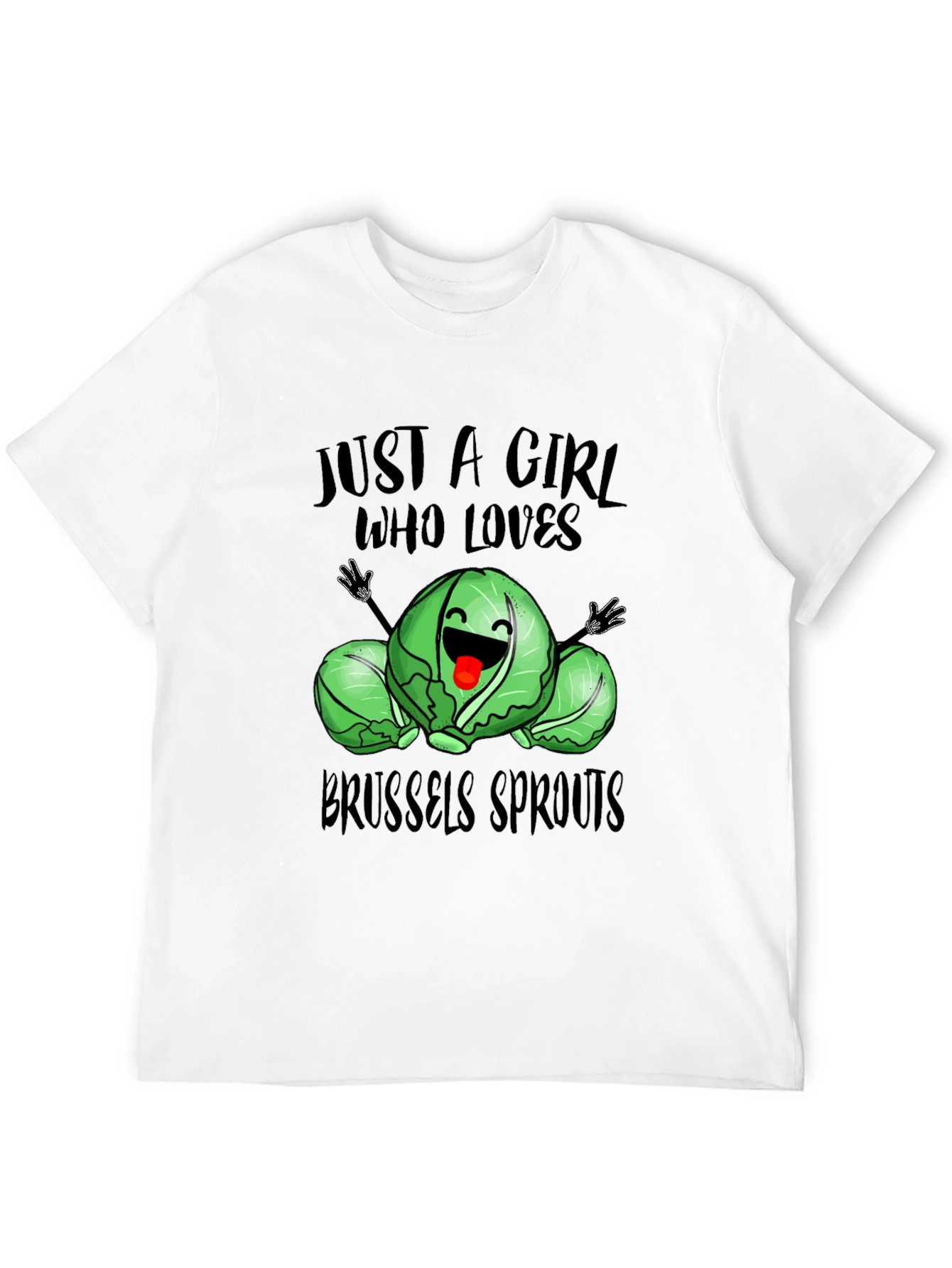Black Brussels Sprouts Lover T-Shirt - Cute Girl's Tee view 12