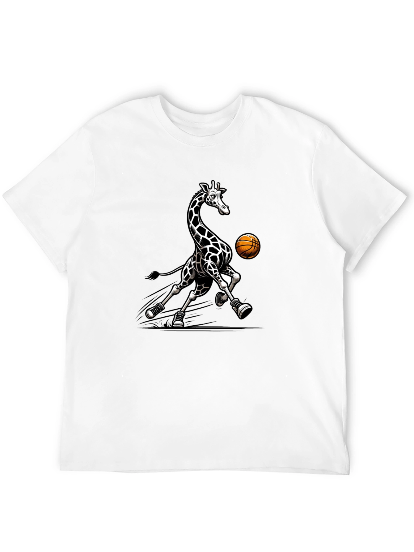 Black Giraffe Basketball Black T-Shirt view 12