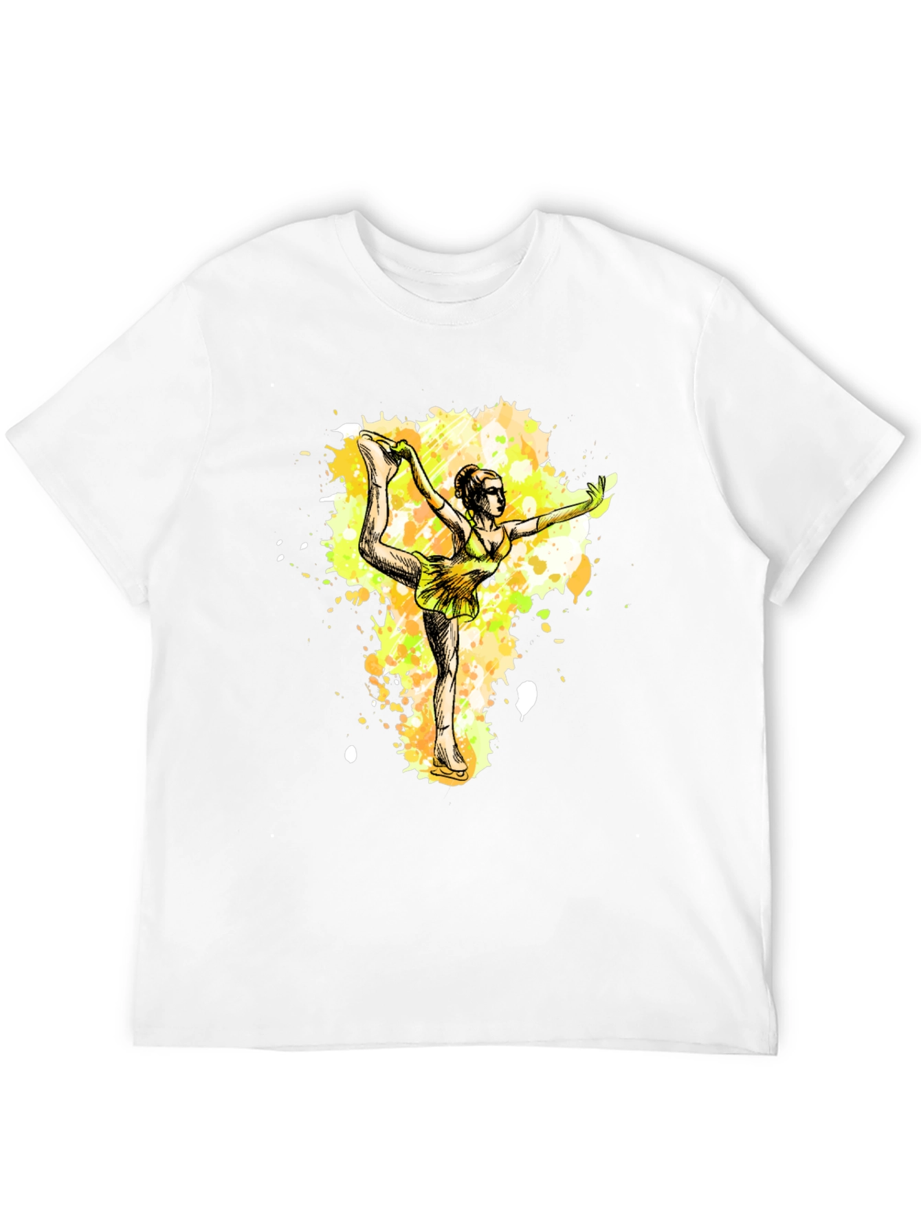 Black Figure Skater Graphic Tee - Black Cotton T-Shirt view 12