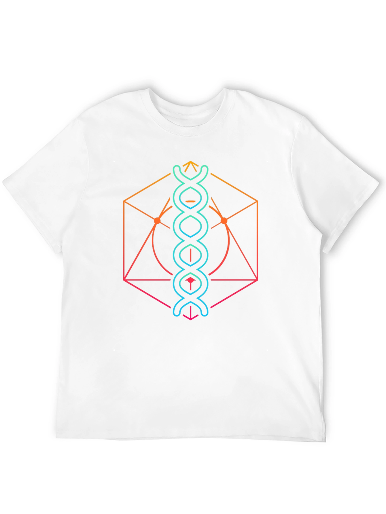 Black Geometric DNA Graphic Tee - Trendy Science Shirt view 12