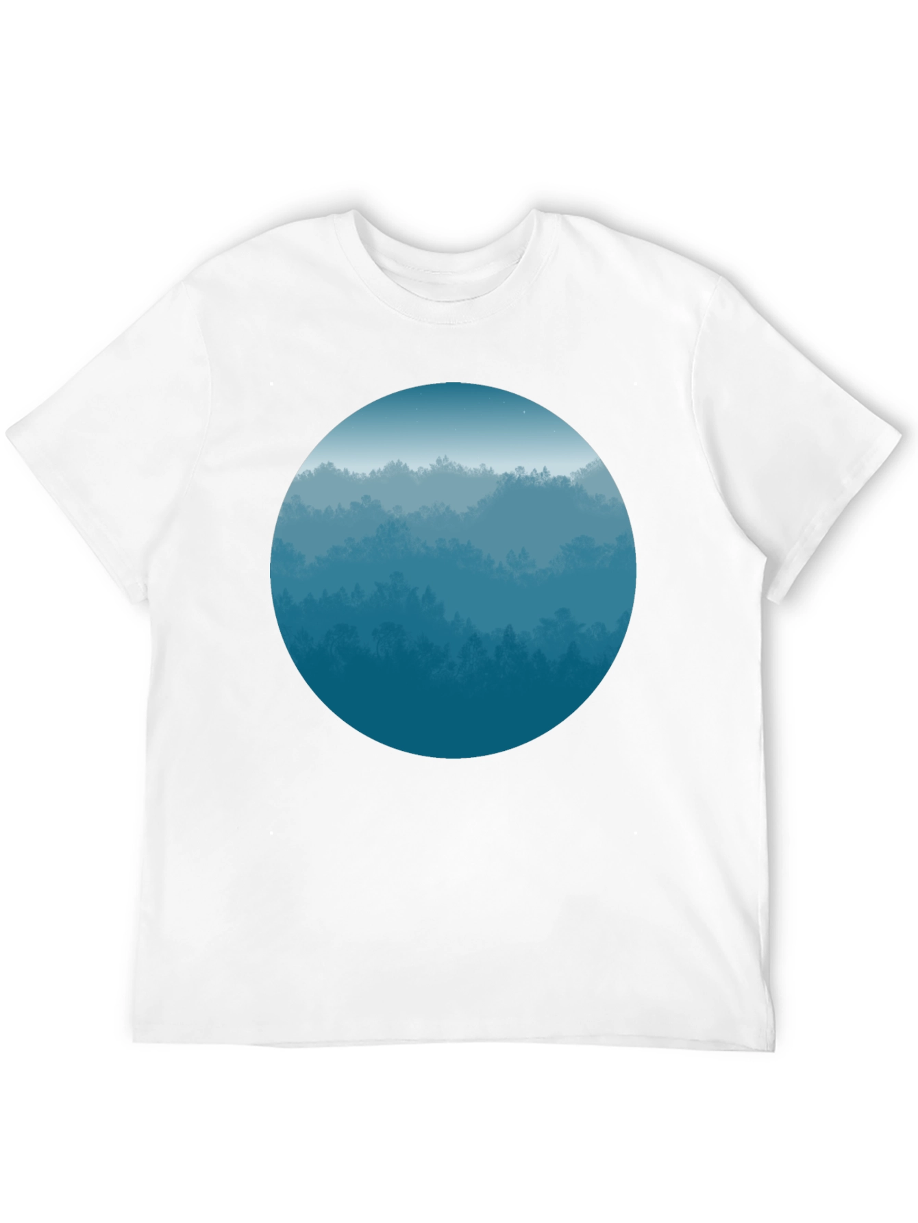 Black Blue Forest Circle Graphic Tee - Soft Style view 12