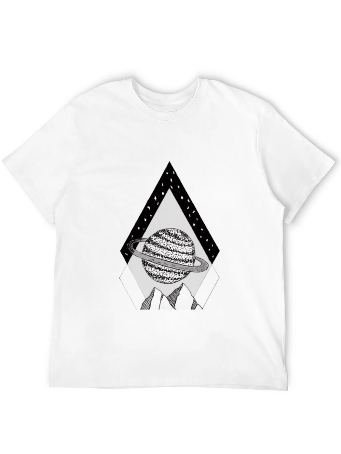 Black Planet Triangle Graphic Tee - Black Casual Shirt view 12