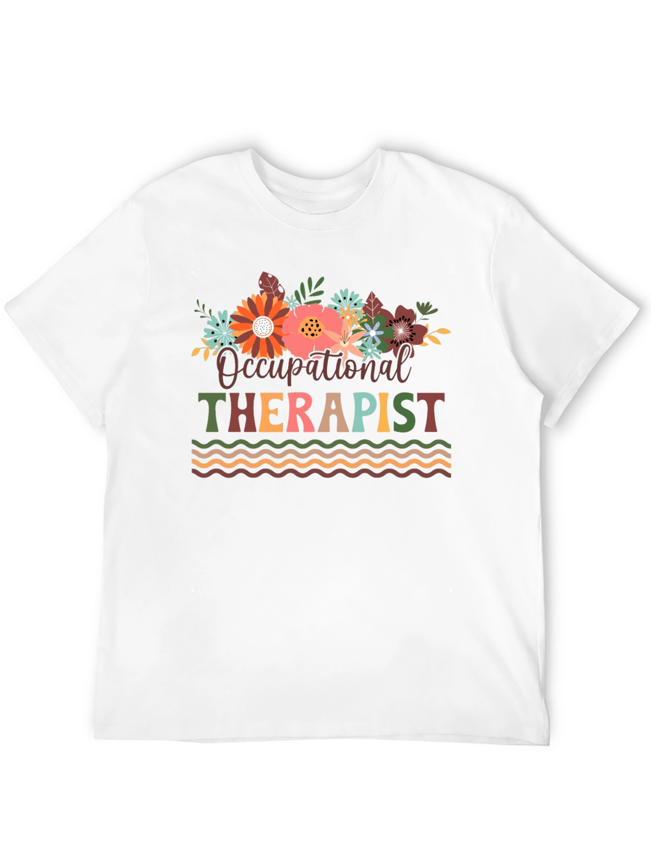 Black Occupational Therapist Floral T-Shirt view 12