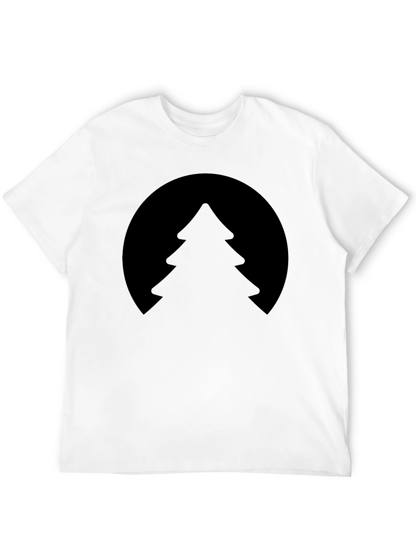 Black Men's Black T-Shirt with Tree Graphic view 12