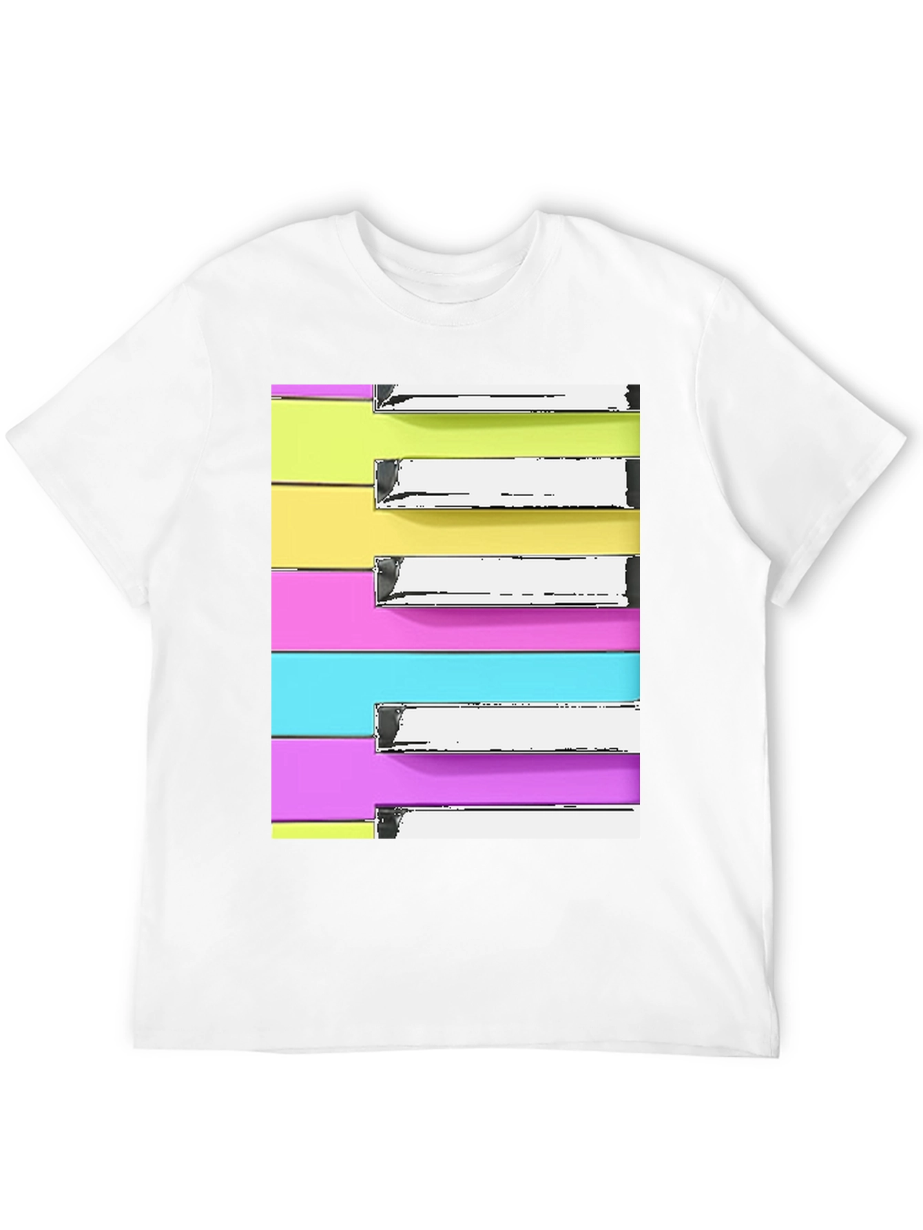 Black Piano Keys T-Shirt - Retro Colorful Music Tee view 12