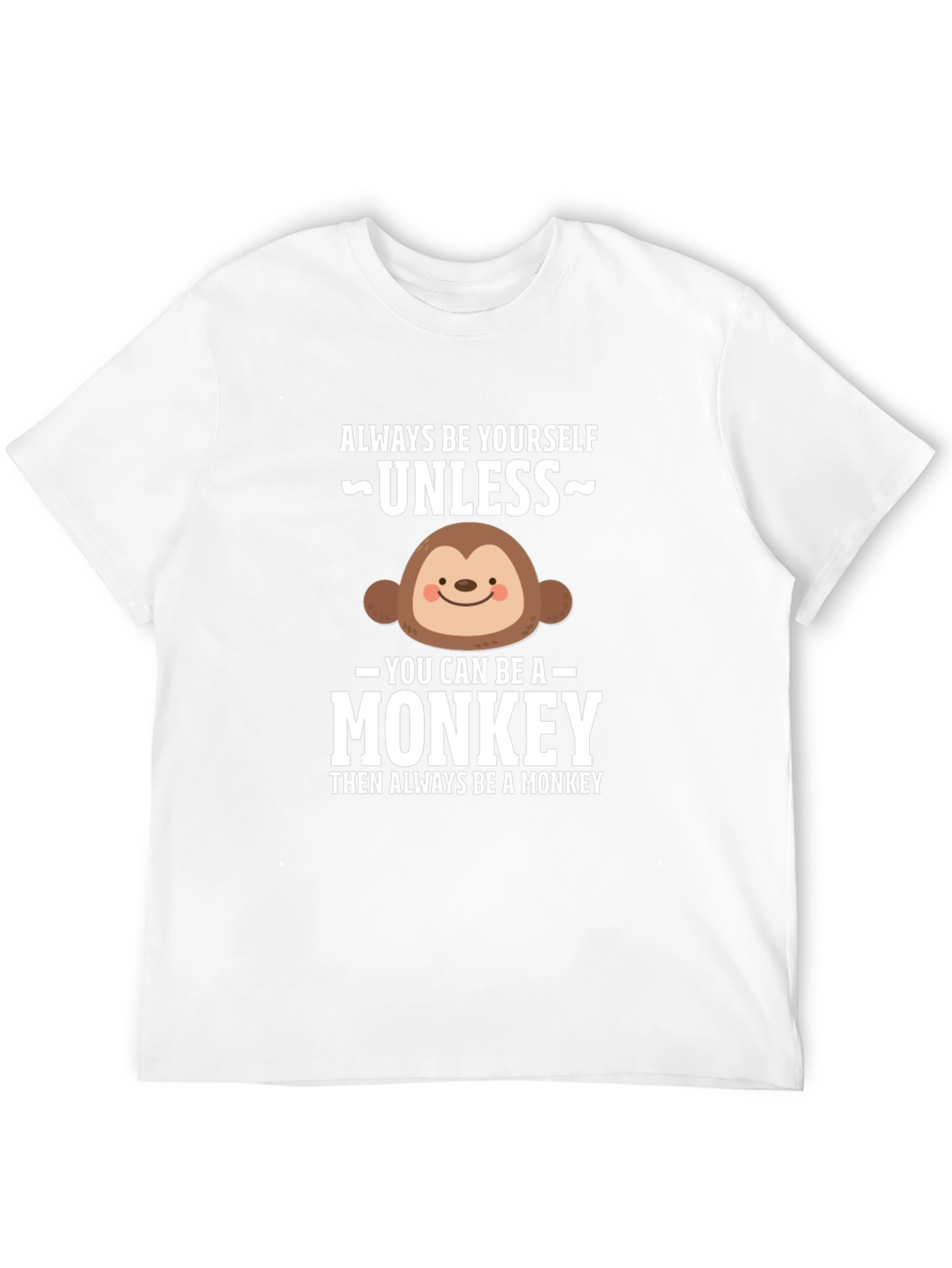 Black Funny Monkey Graphic T-Shirt - Always Be Yourself view 12