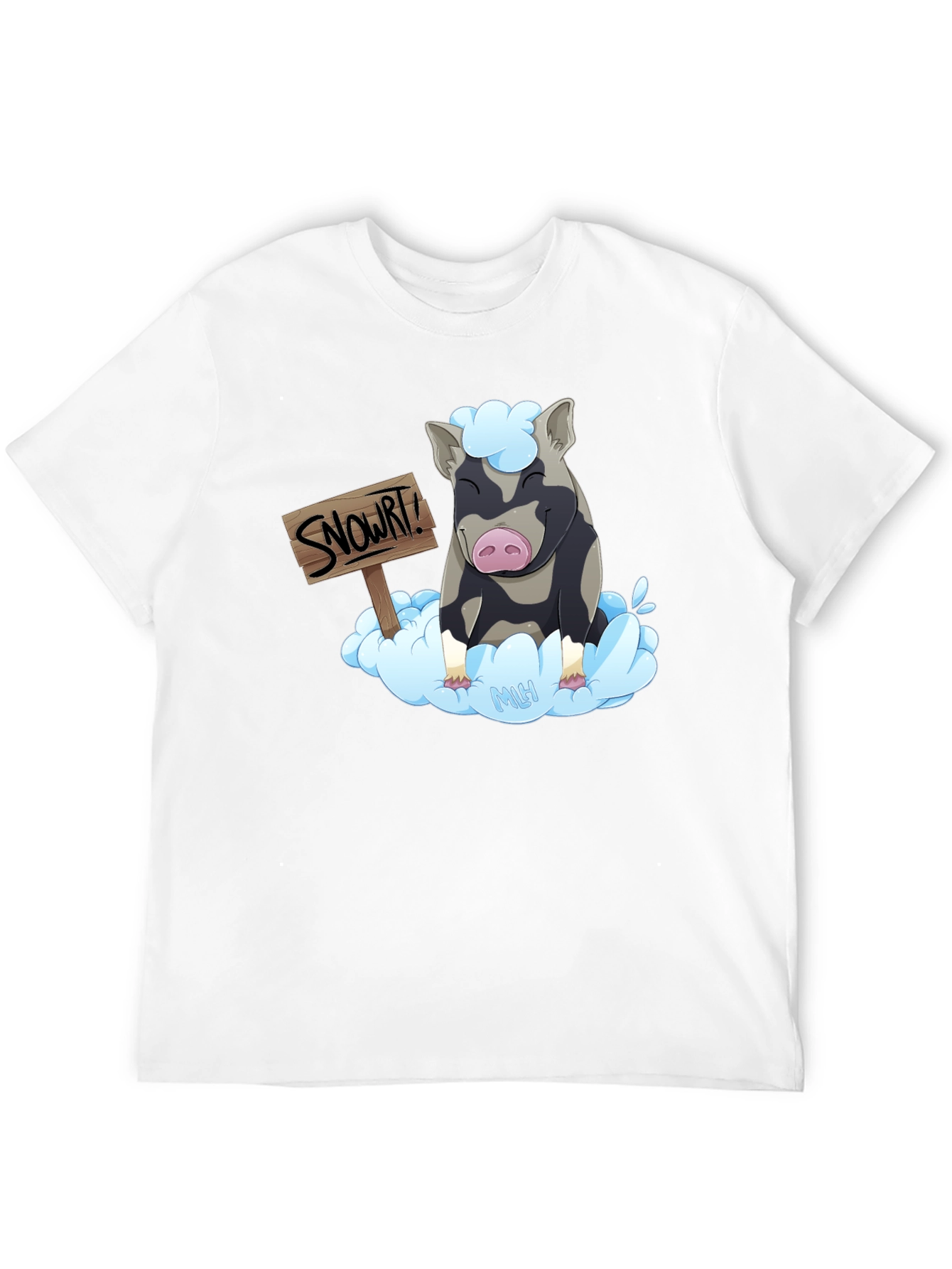 Black Snort! Pig Cloud T-Shirt - Men's Graphic Tee view 12