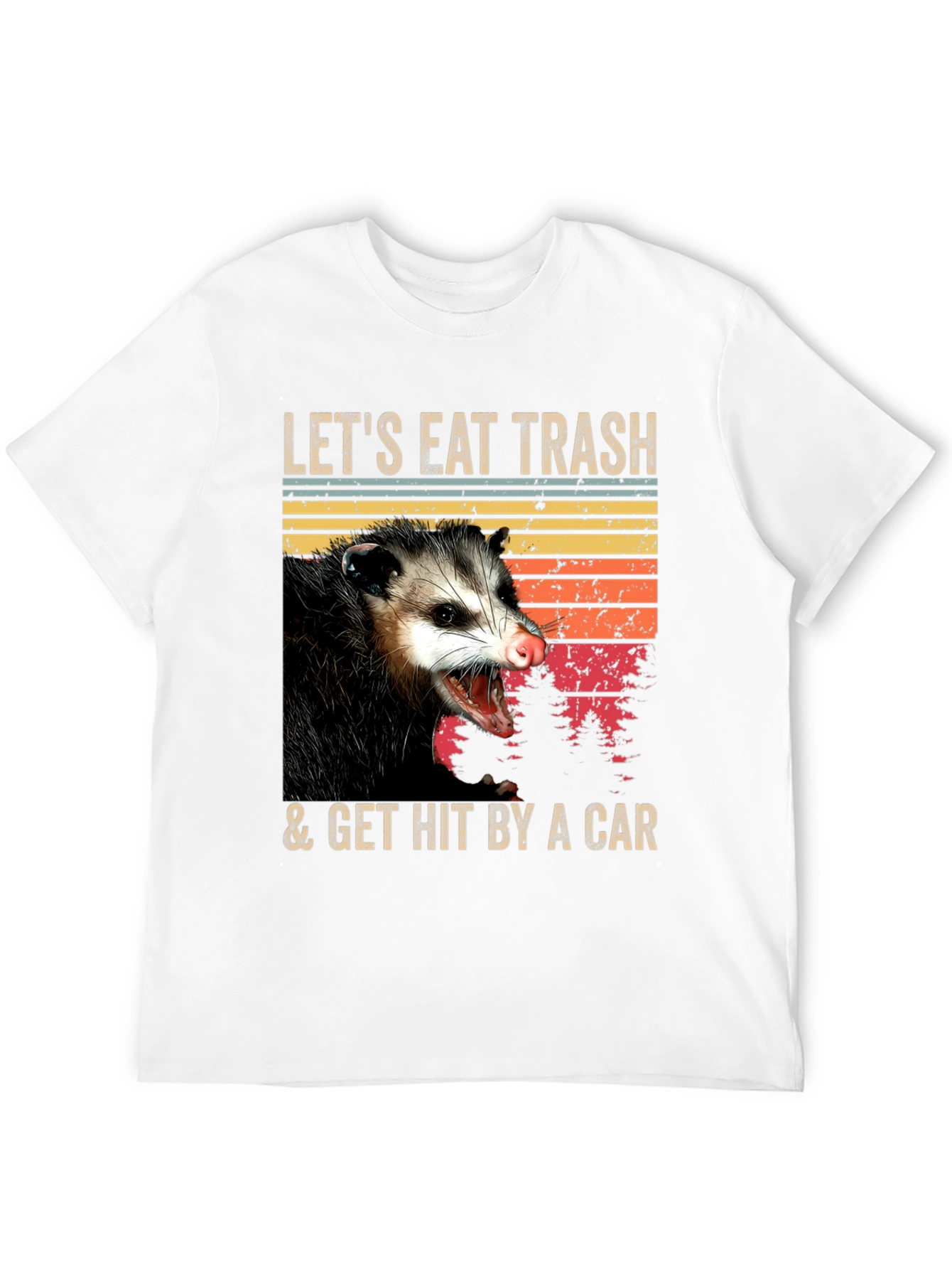 Black Opossum T-Shirt - Eat Trash & Get Hit By A Car - Funny Graphic Tee view 12