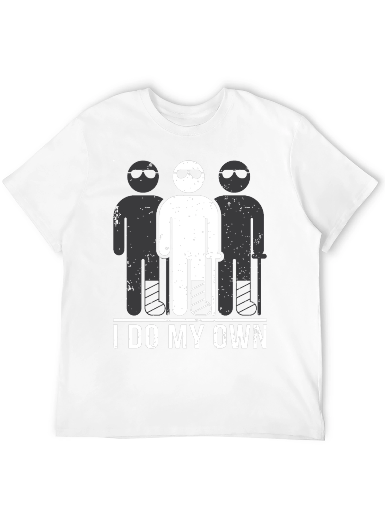 Black I Do My Own Stunts T-Shirt Funny Broken Leg view 12