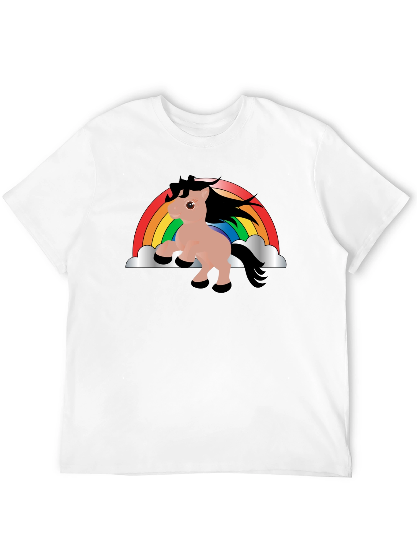 Black Rainbow Unicorn T-Shirt - Black Cotton Tee view 12