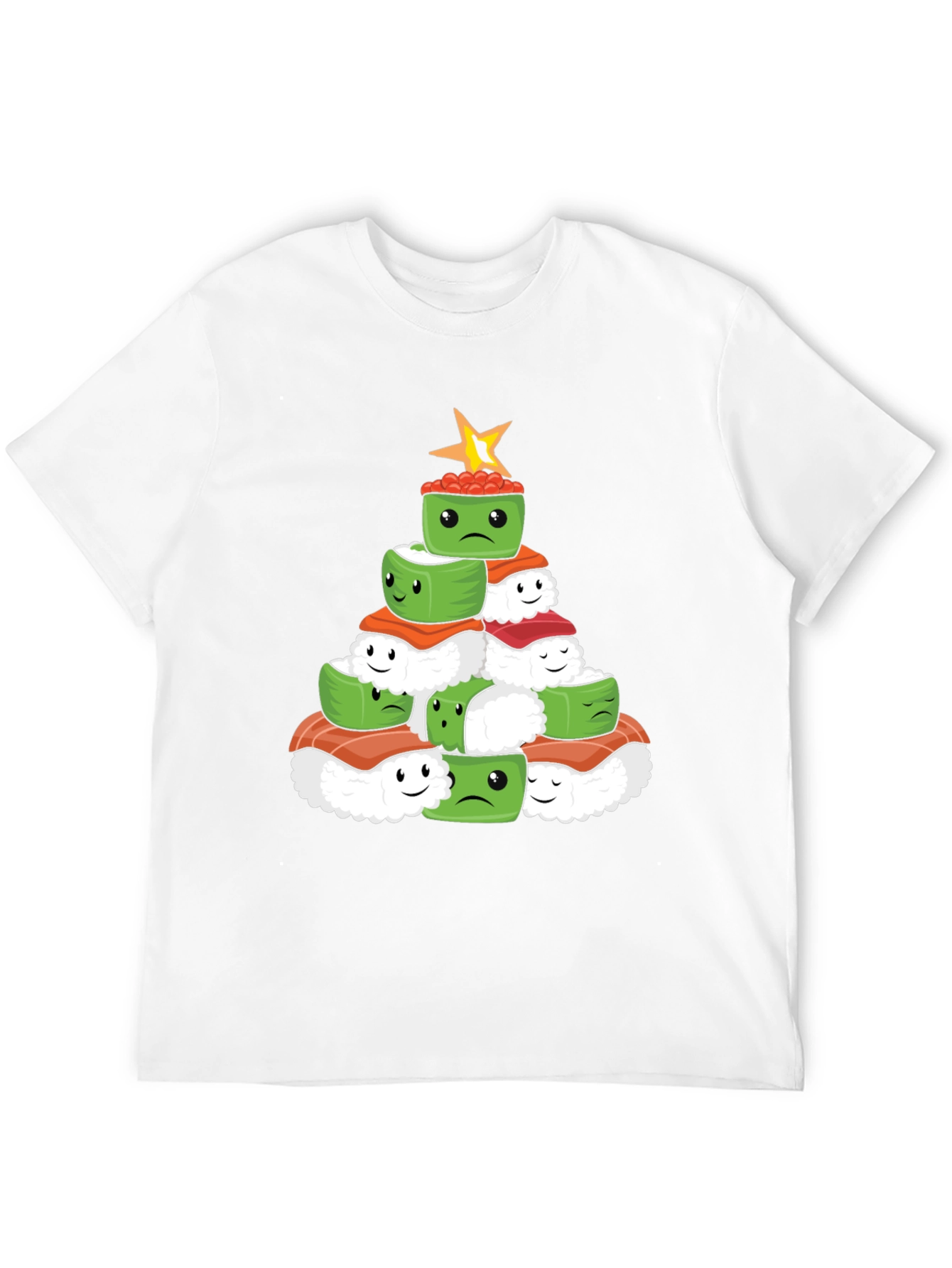 Black Sushi Christmas Tree Graphic Tee - Holiday Apparel view 12