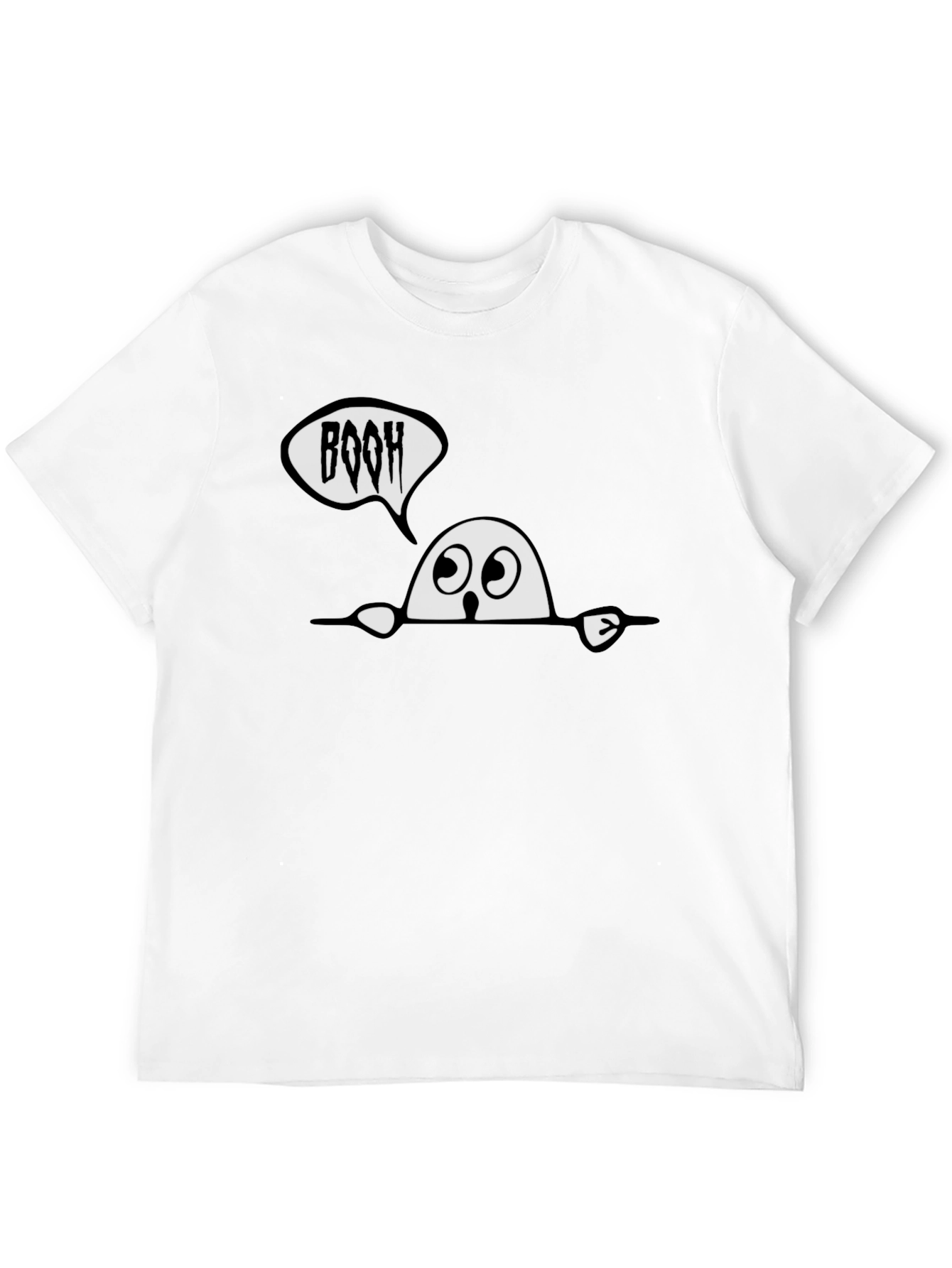 Black Spooky 'BOOH' Ghost Graphic Tee view 12