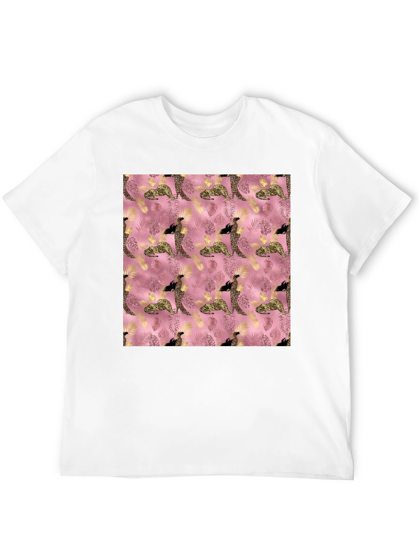 Black Stylish Pink Leopard Print Tee view 12