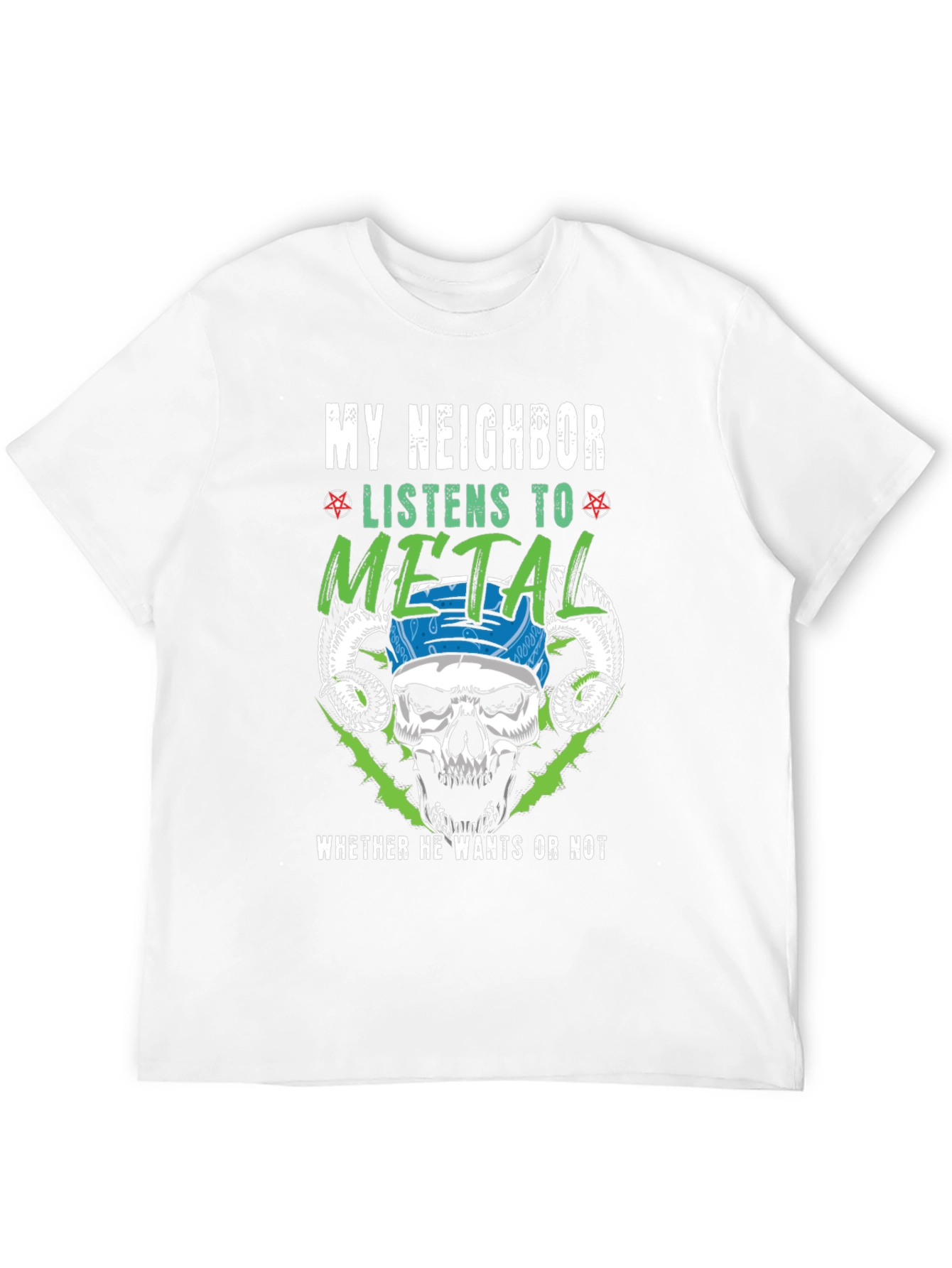 Black Metal Music Lover T-Shirt - Funny Skull Design view 12