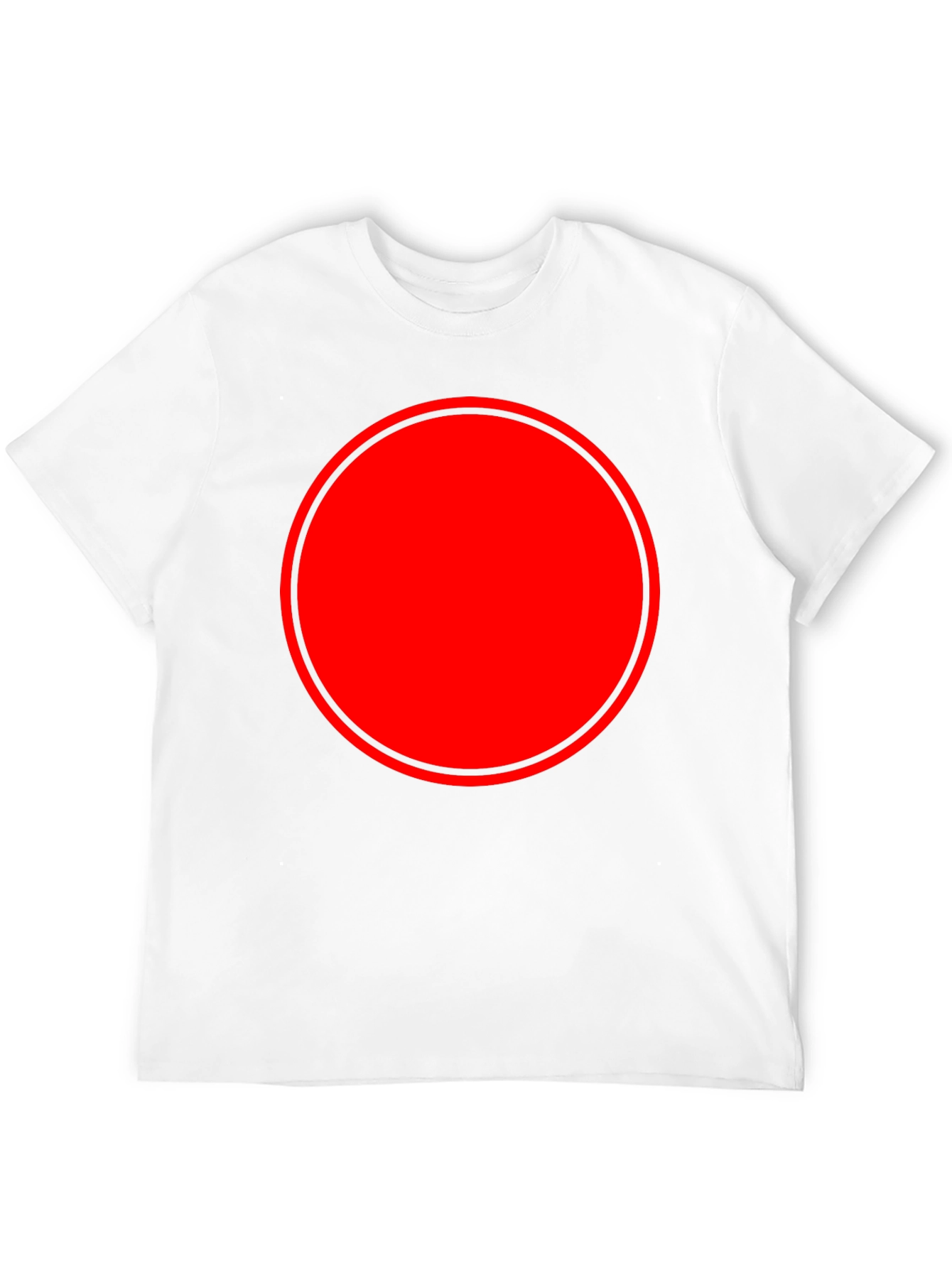 Black Modern Red Circle Graphic Black T-Shirt view 12