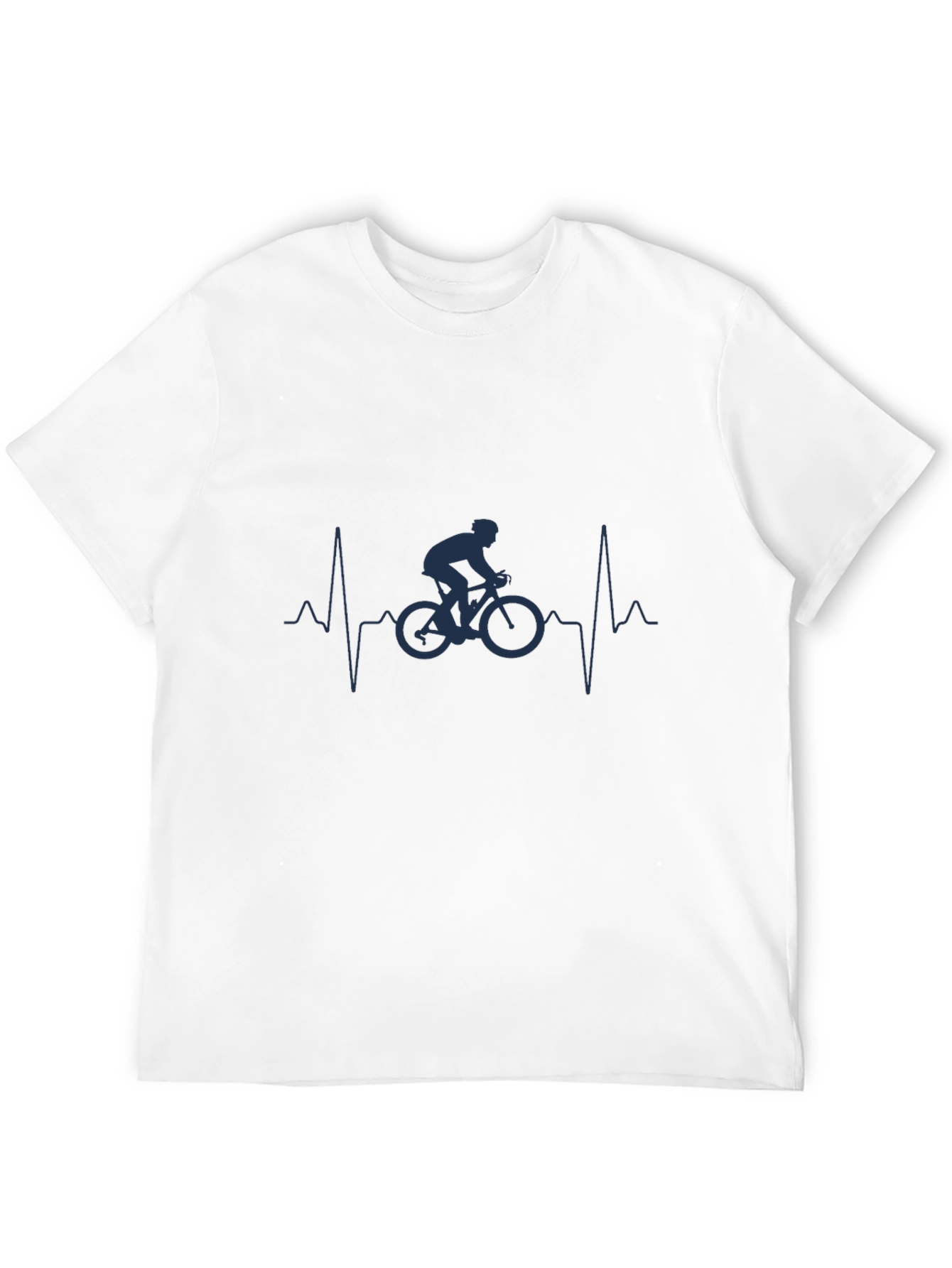 Black Cyclist Heartbeat Graphic T-Shirt - Black view 12