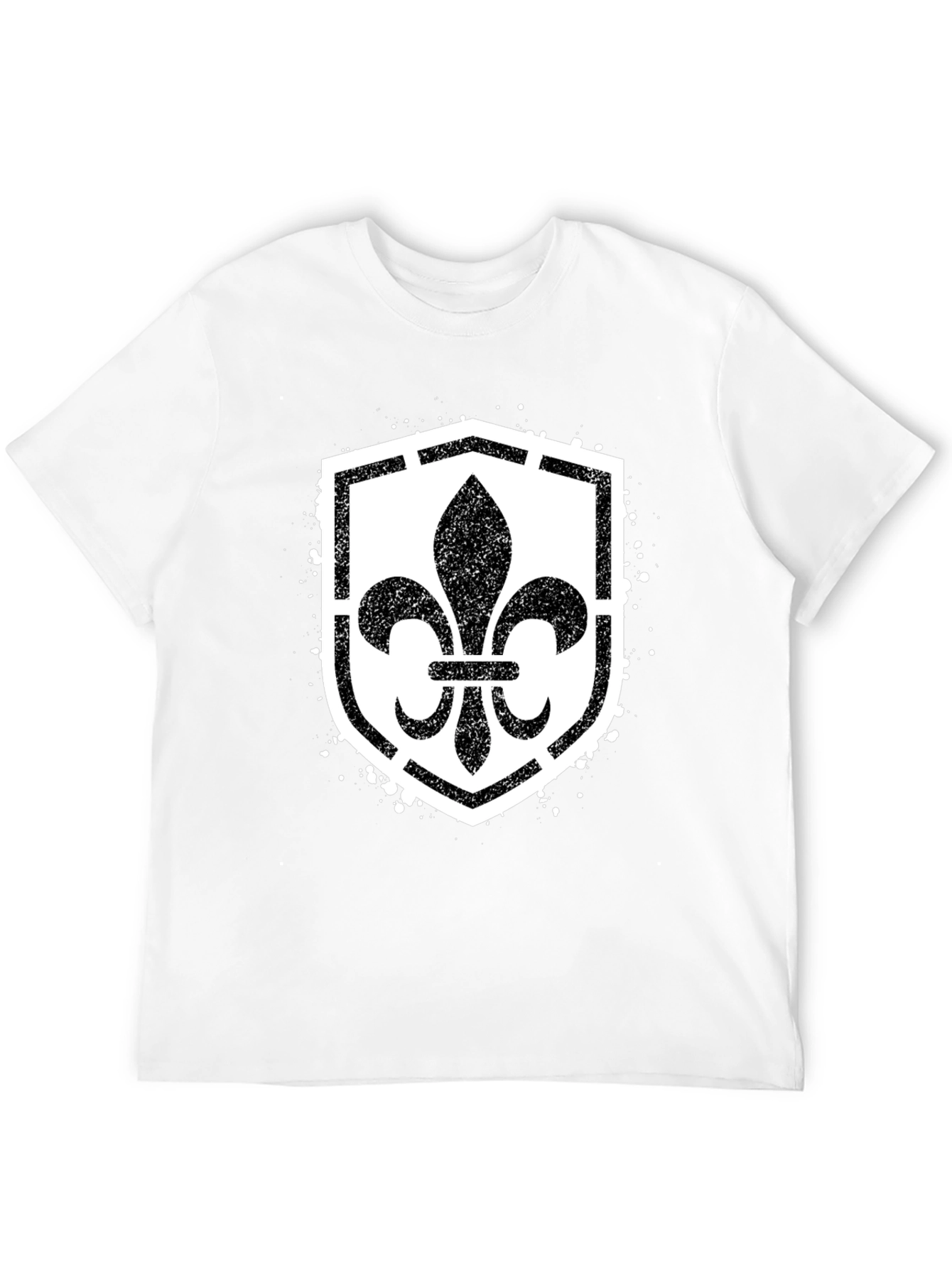Black Fleur-de-Lis Shield Graphic T-Shirt - Black view 12