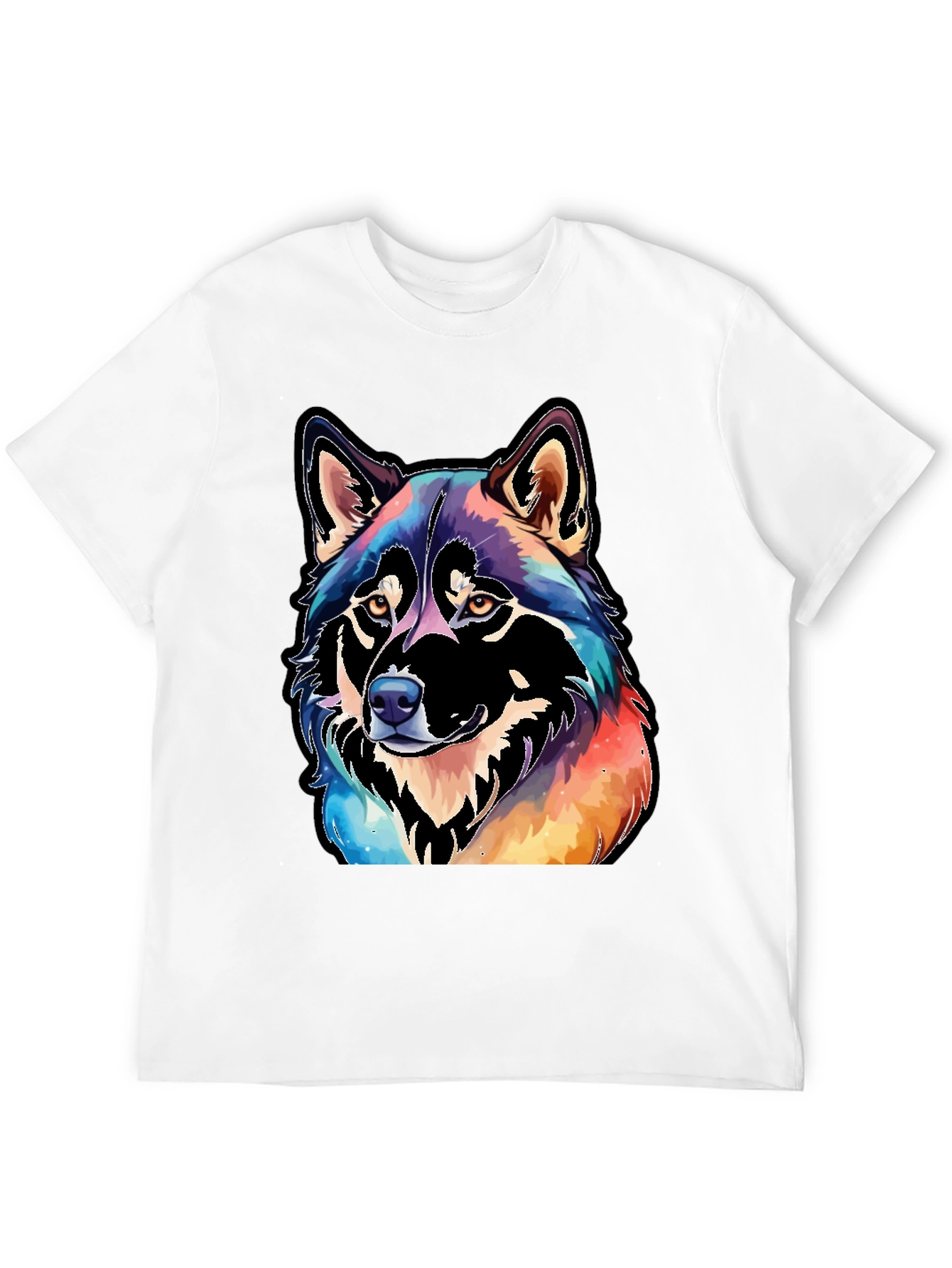 Black Watercolor Wolf Graphic Tee - Black view 12