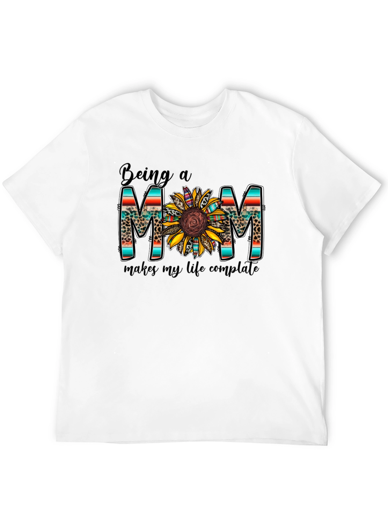 Black Being a Mom Graphic Tee Sunflower Design view 12