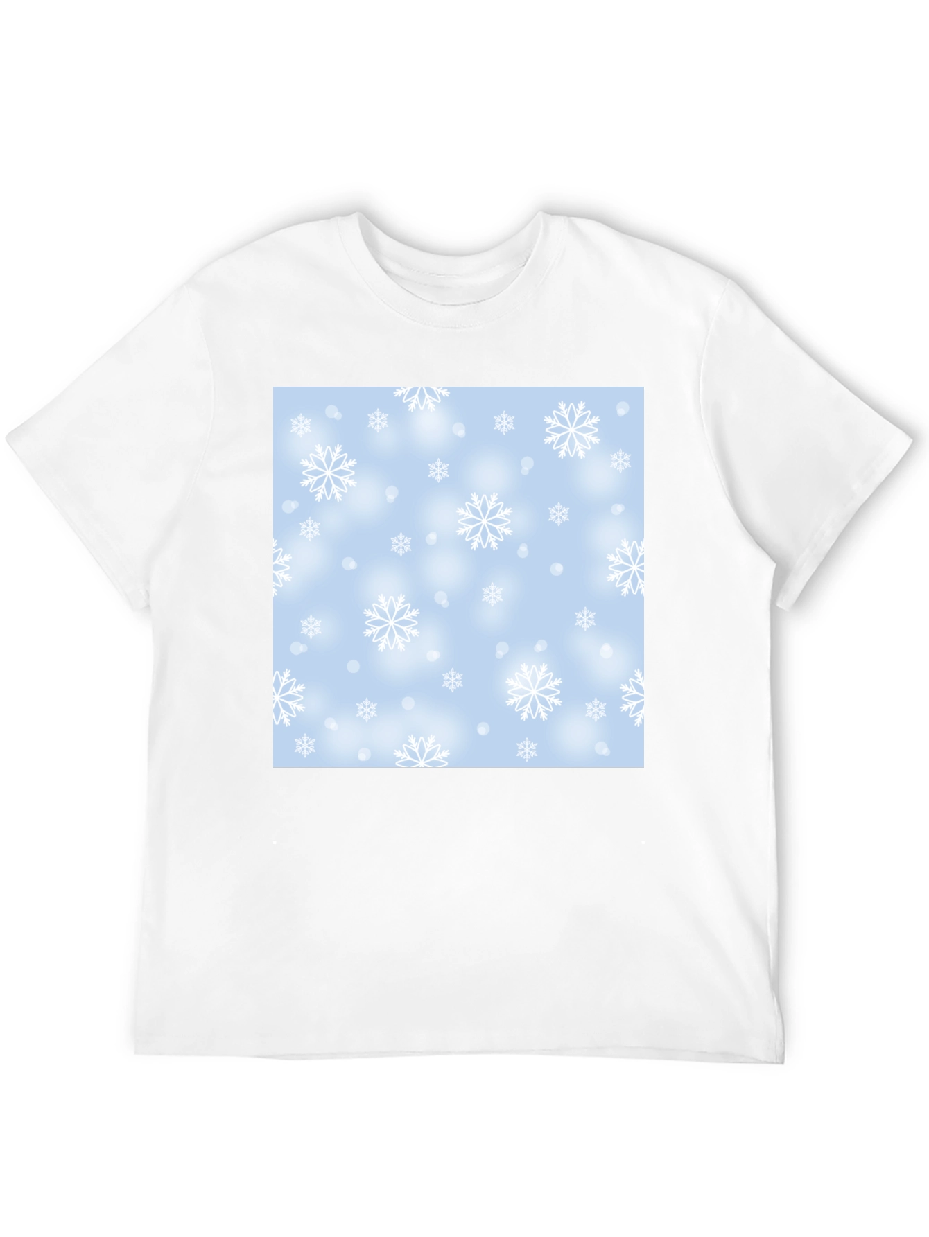 Black Winter Snowflake Pattern T-Shirt view 12