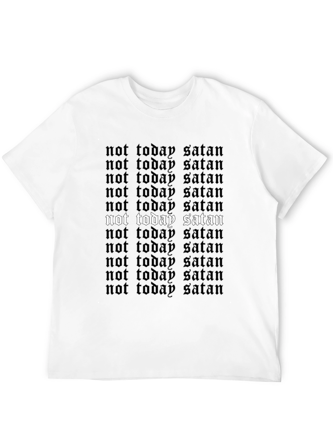 Black Not Today Satan Graphic Tee - Black Cotton T-Shirt view 12