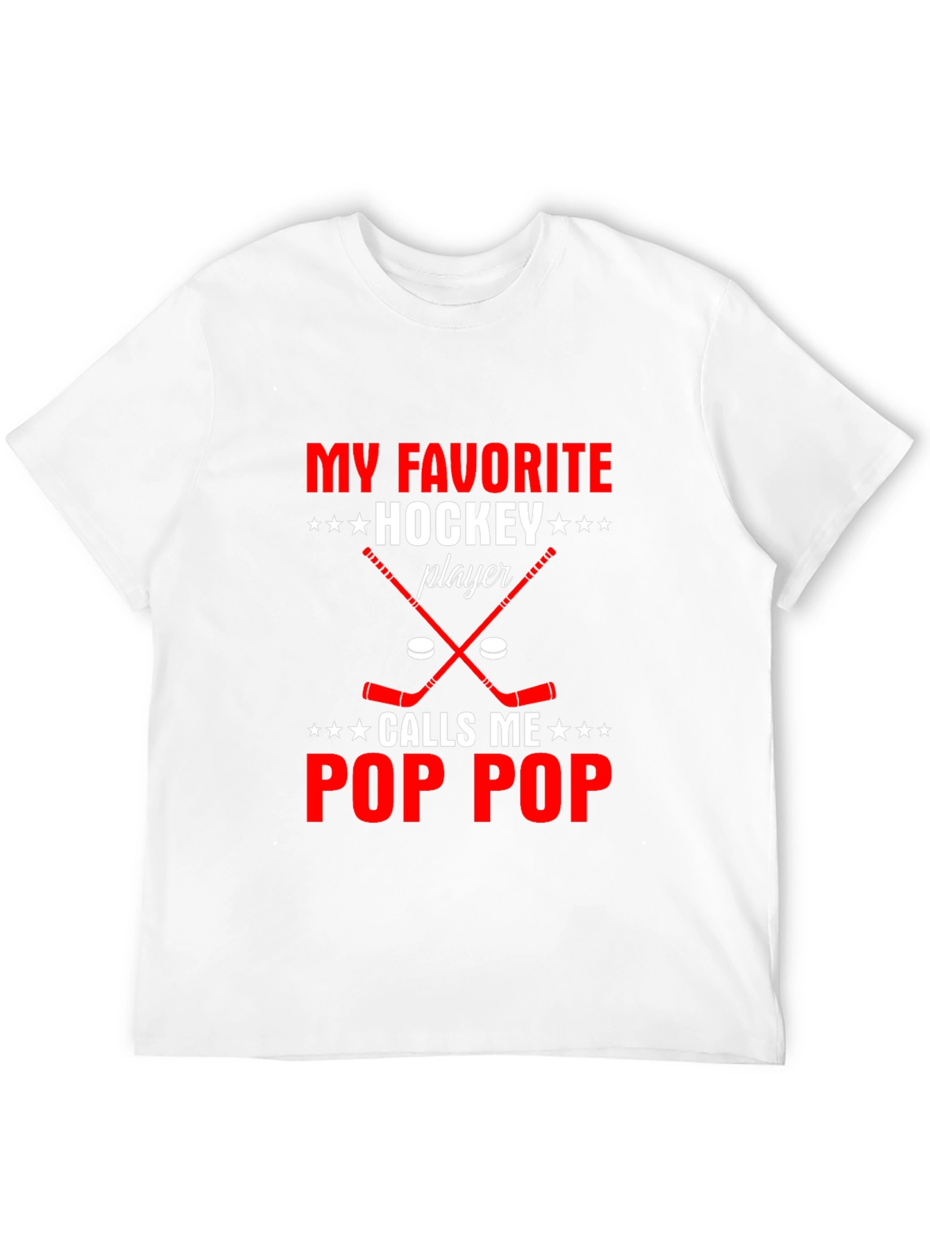 Black My Favorite Hockey Player Calls Me Pop Pop T-Shirt view 12