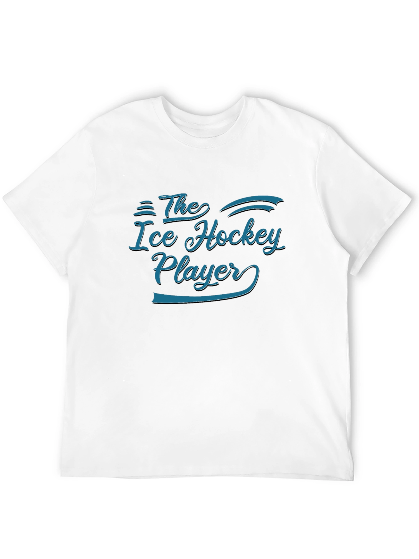 Black The Ice Hockey Player T-Shirt - Black Graphic Tee view 12
