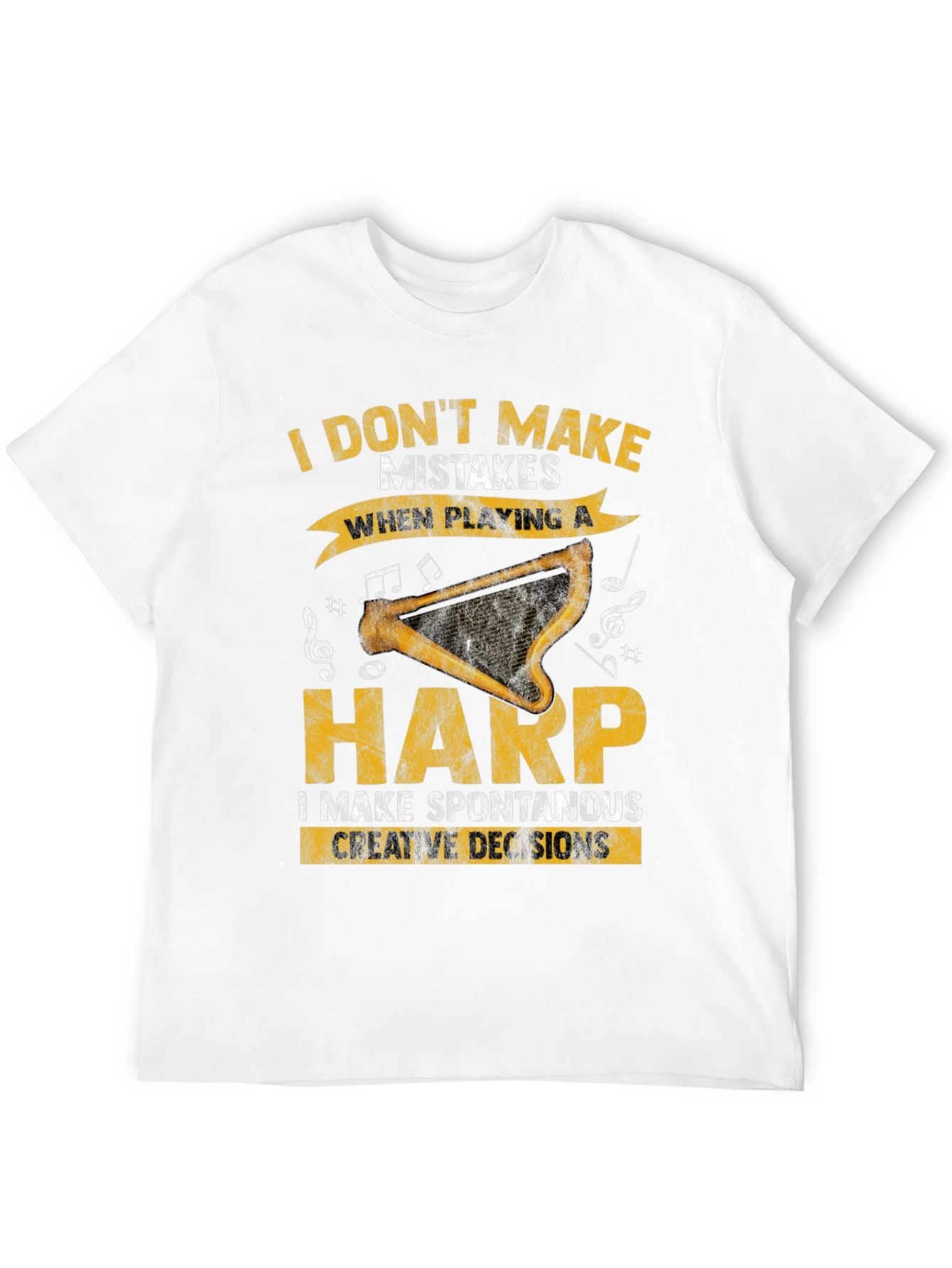 Black Harp Player T-Shirt - Spontaneous Creative Decisions view 12
