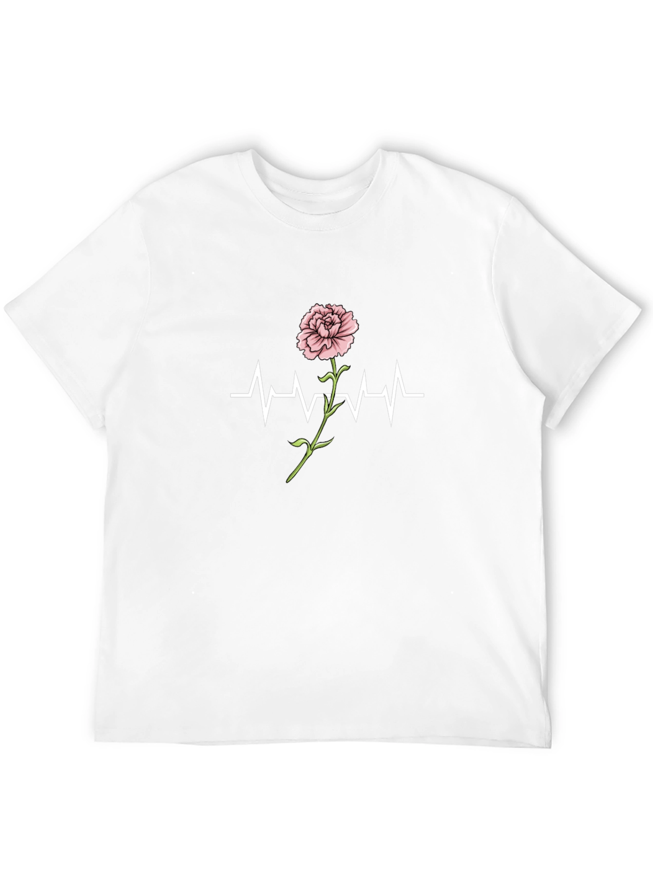 Black Floral Heartbeat T-Shirt - Love & Life Design view 12