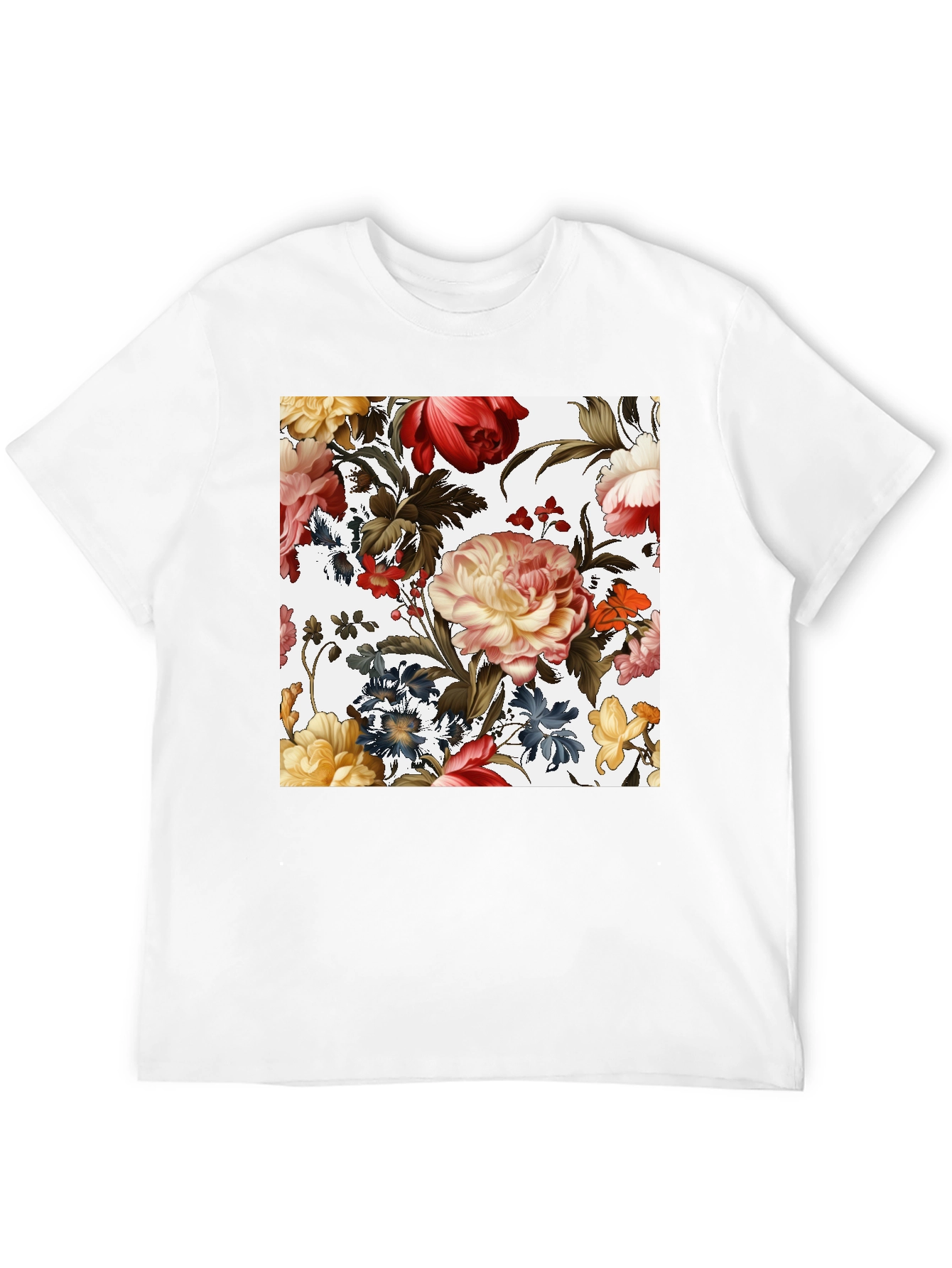 Black Floral Print Black T-Shirt view 12