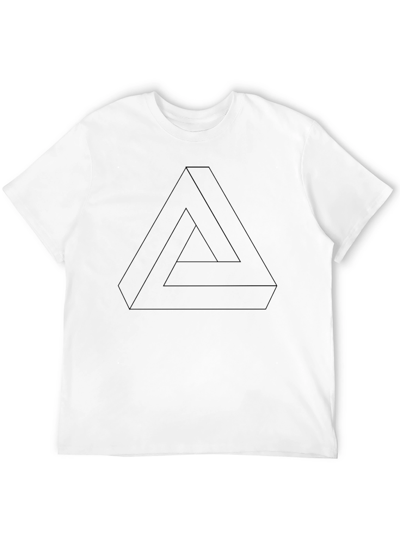 Black Impossible Triangle Black T-Shirt - Optical Illusion Tee view 12