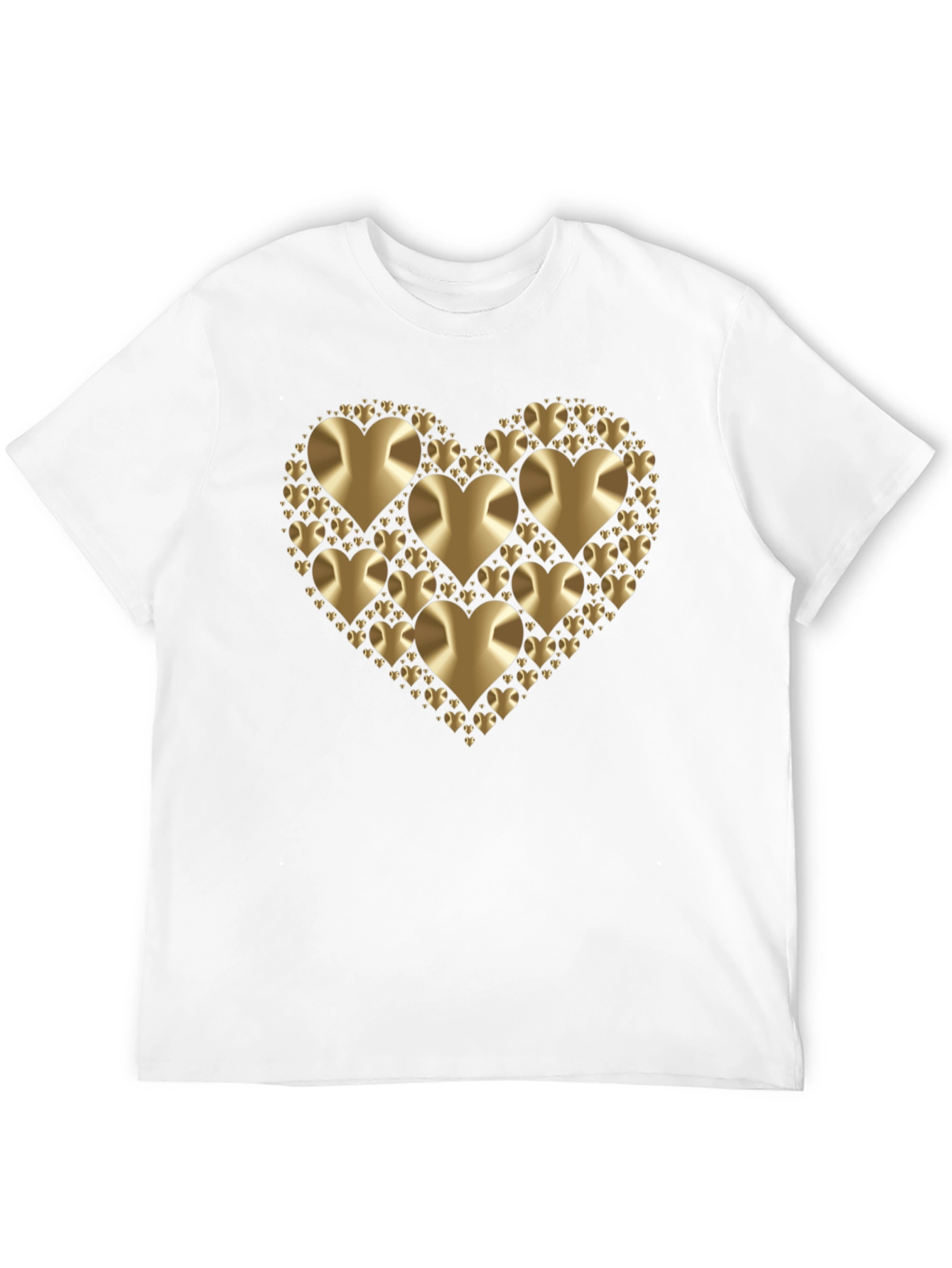 Black Golden Heart Graphic Black T-Shirt view 12