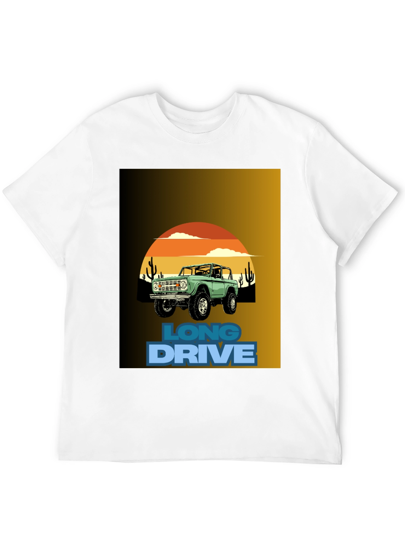 Black Long Drive Graphic Tee - Desert Bronco Design view 12