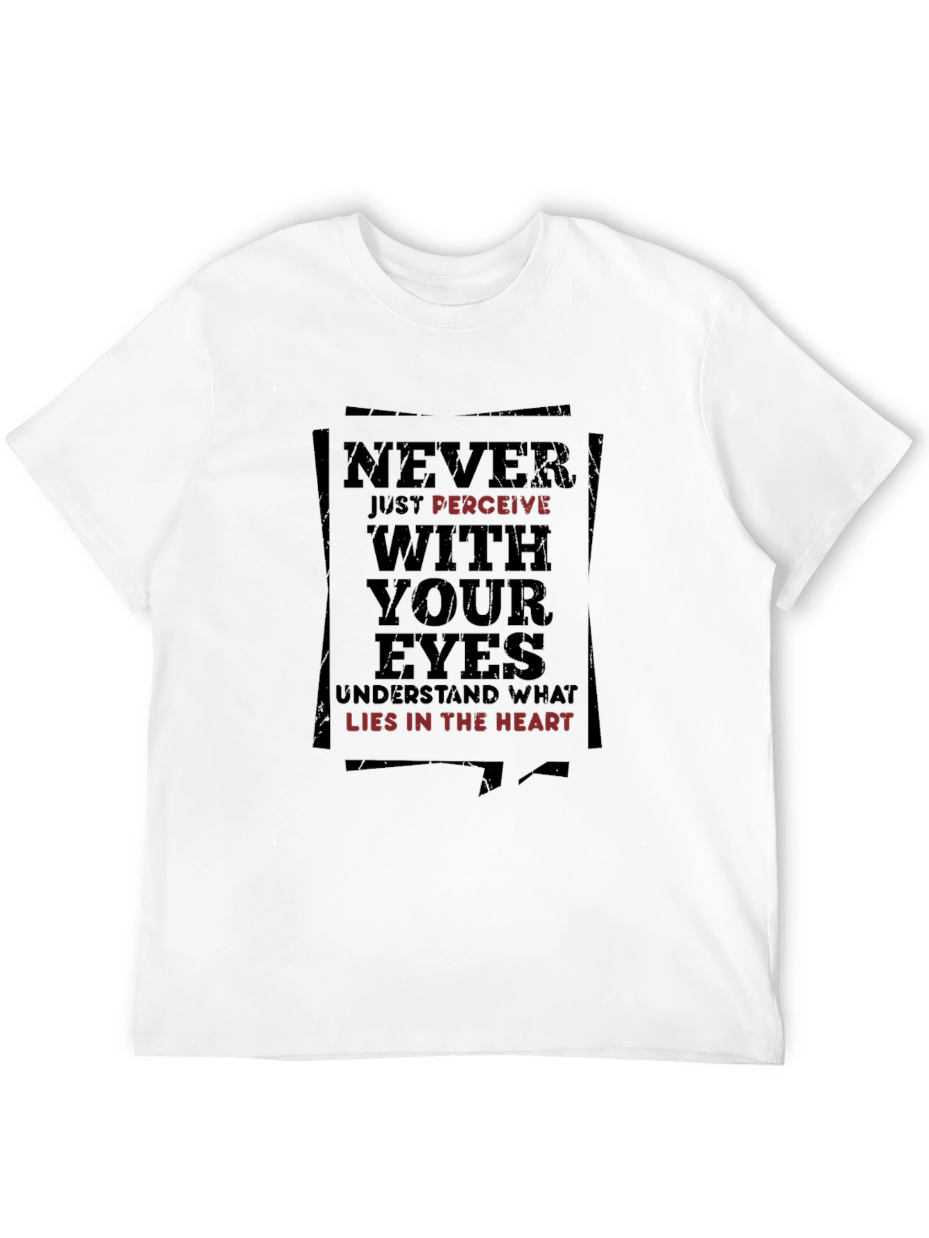 Black Never Perceive Tee - Inspirational Graphic T-Shirt view 12