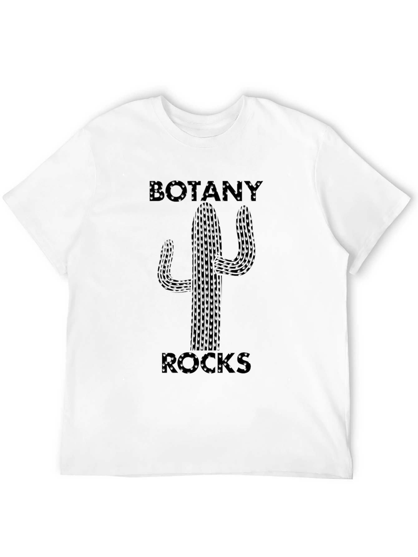 Black Botany Rocks Cactus Graphic Tee - Black Cotton T-Shirt view 12