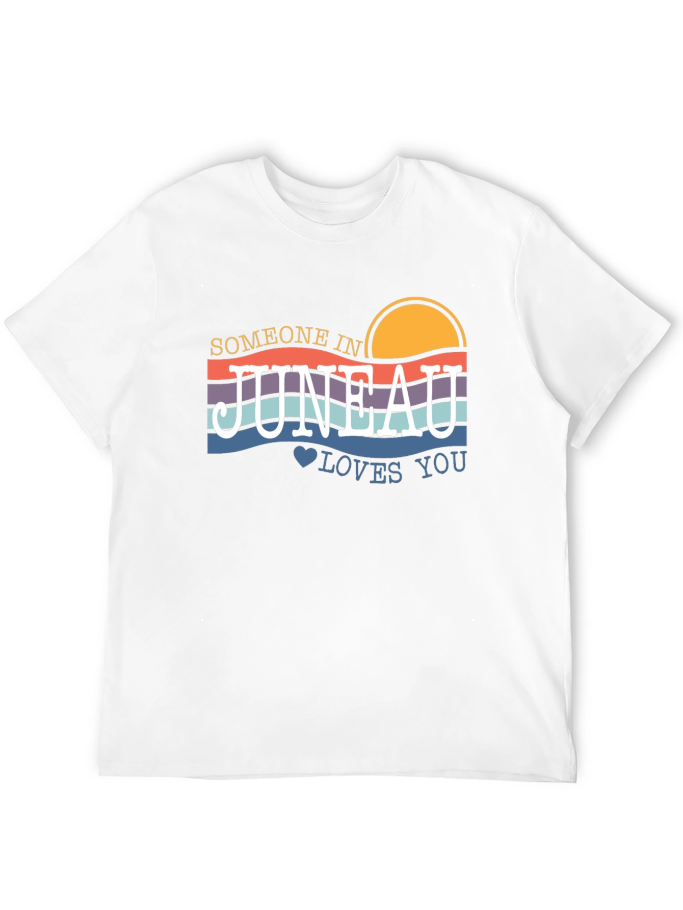 Black Juneau Alaska Sunset Graphic T-Shirt view 12