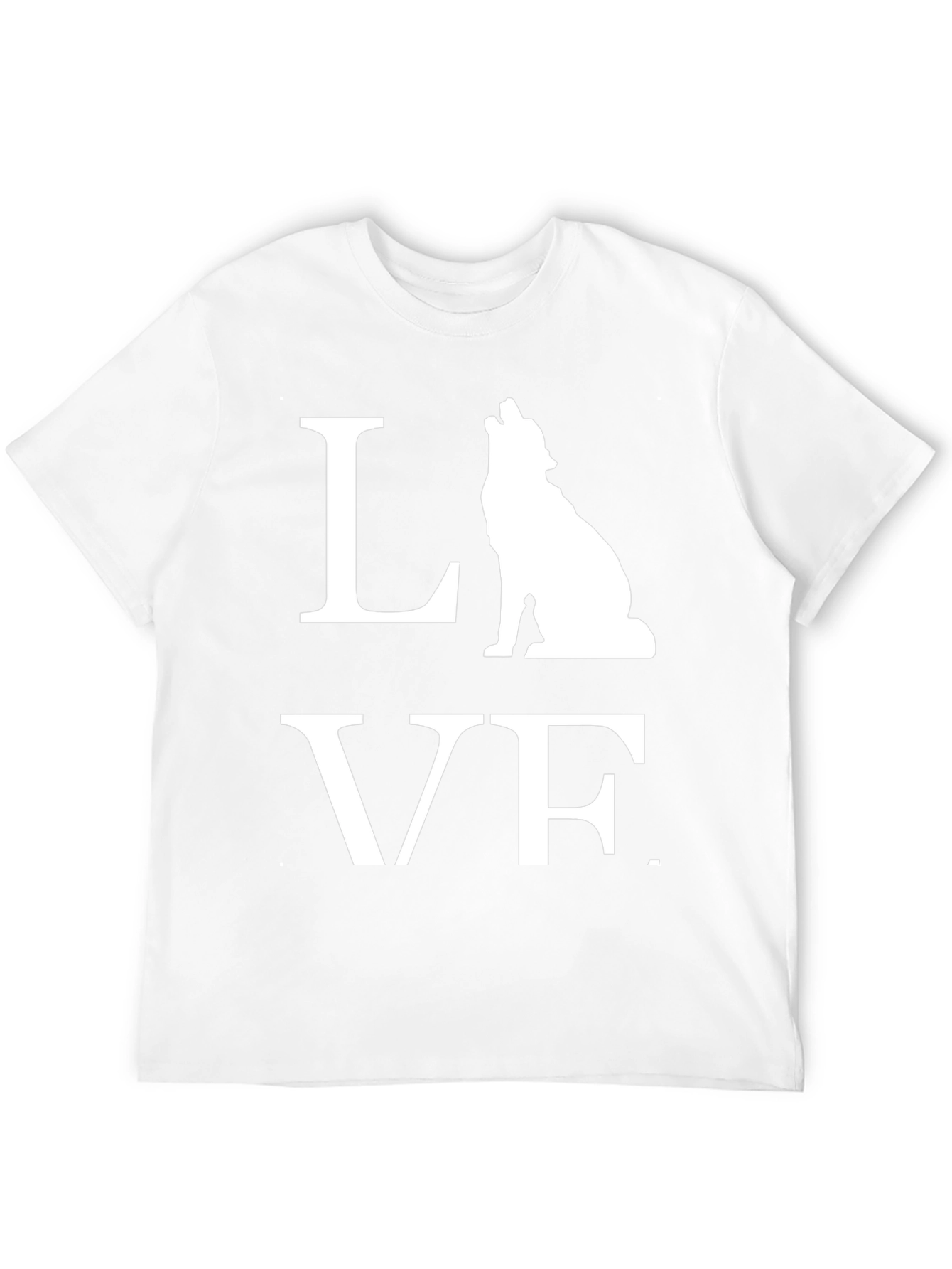 Black Wolf LOVE Graphic Tee - Men's Black T-Shirt view 12