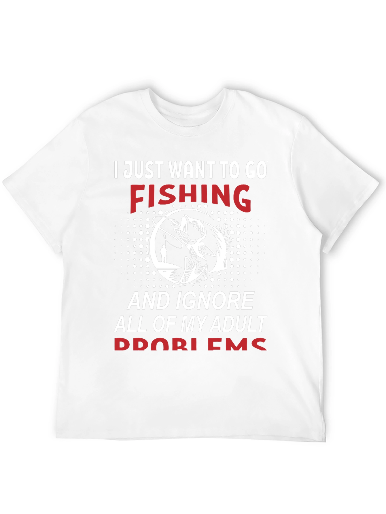 Black Fishing Graphic Tee - Adult Problems T-Shirt view 12