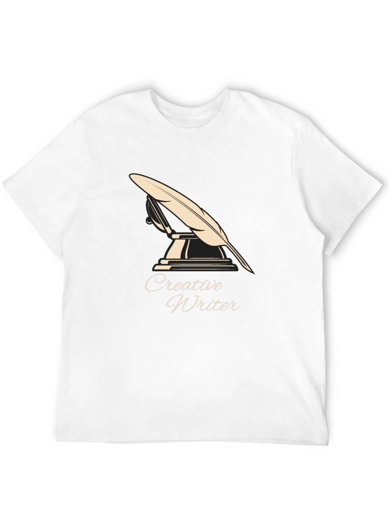 Black Creative Writer T-Shirt - Quill Design view 12
