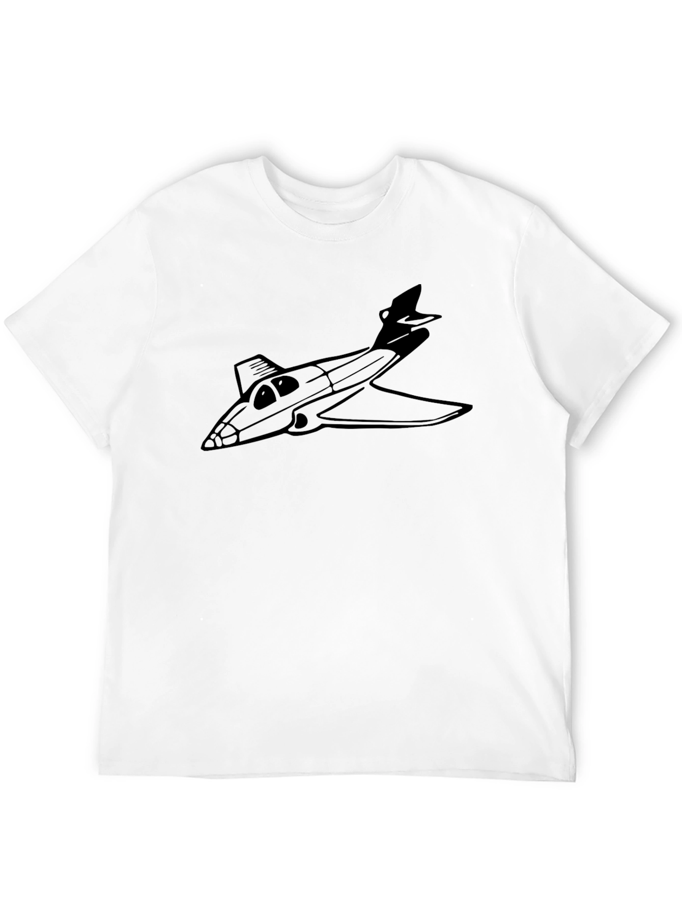 Black Jet Graphic Tee - Black Cotton Blend T-Shirt view 12