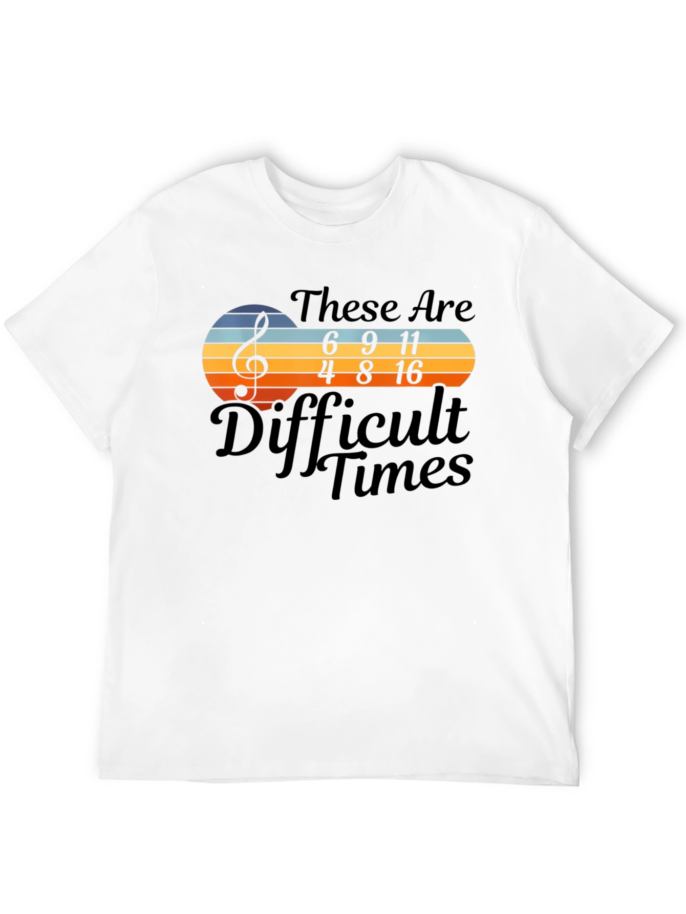 Black Difficult Times Music Math T-Shirt view 12