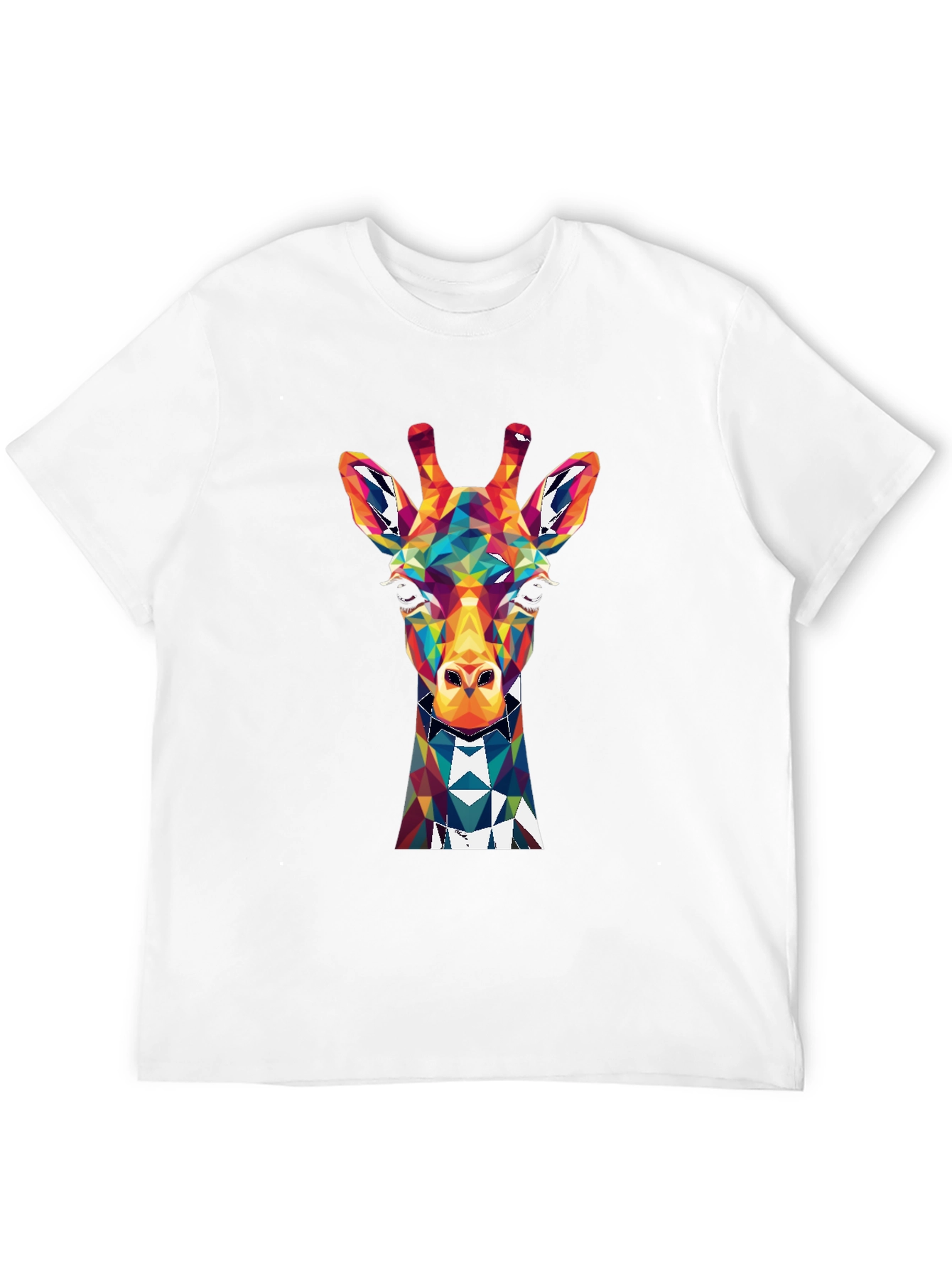 Black Geometric Giraffe Graphic Tee - Men's Black T-Shirt view 12