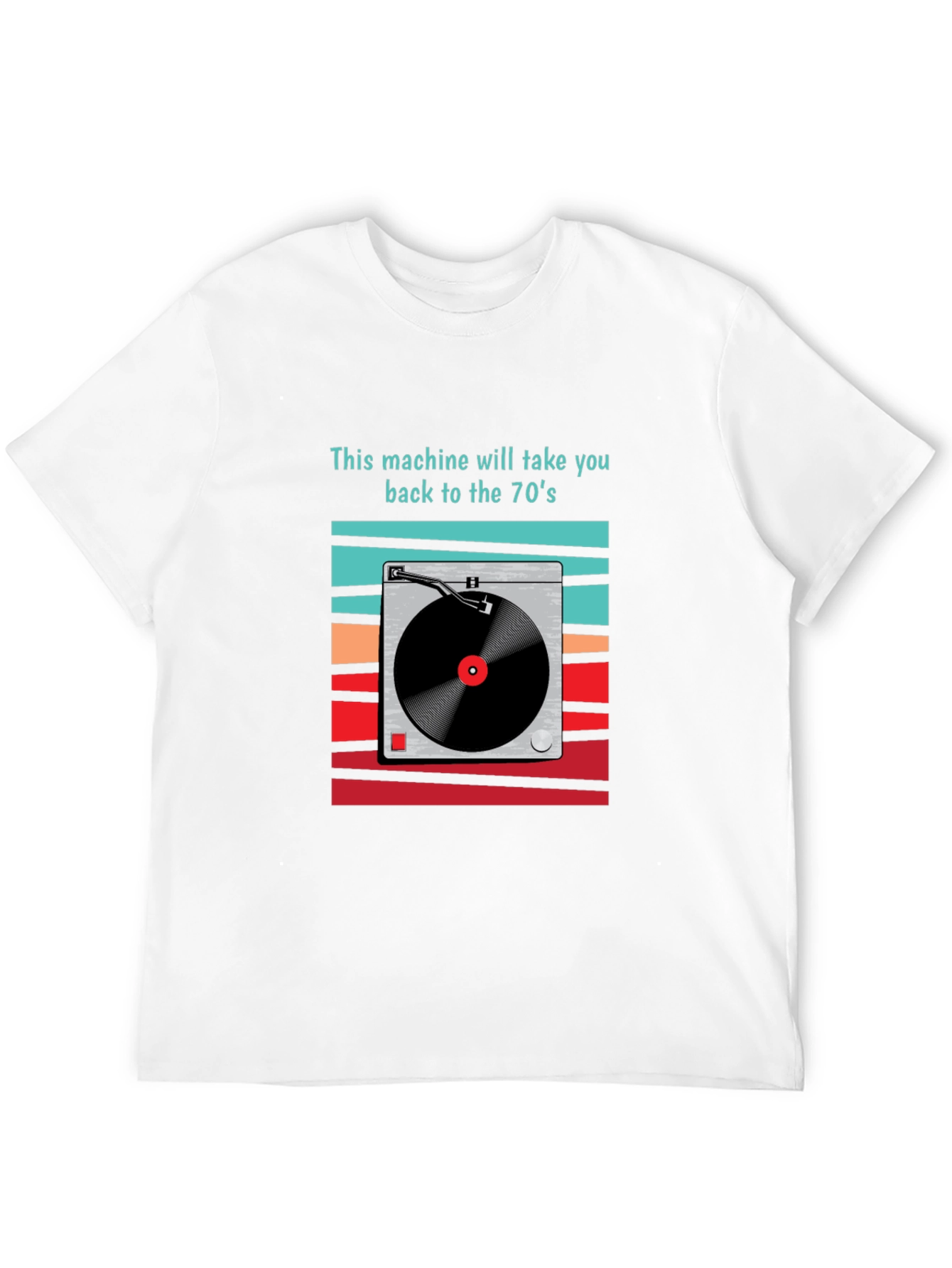 Black Retro 70's Turntable Graphic T-Shirt view 12