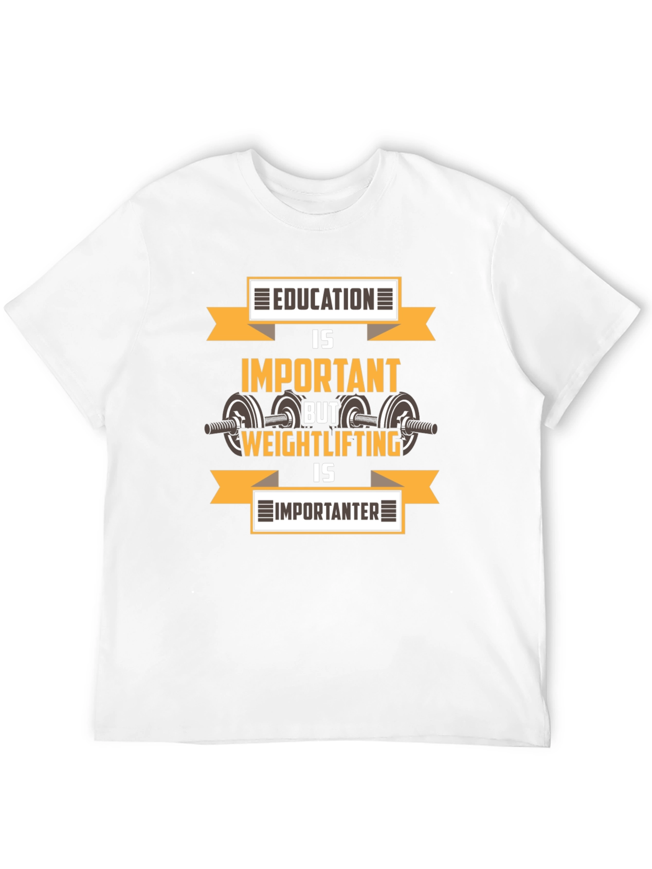 Black Education vs. Weightlifting Graphic T-Shirt view 12