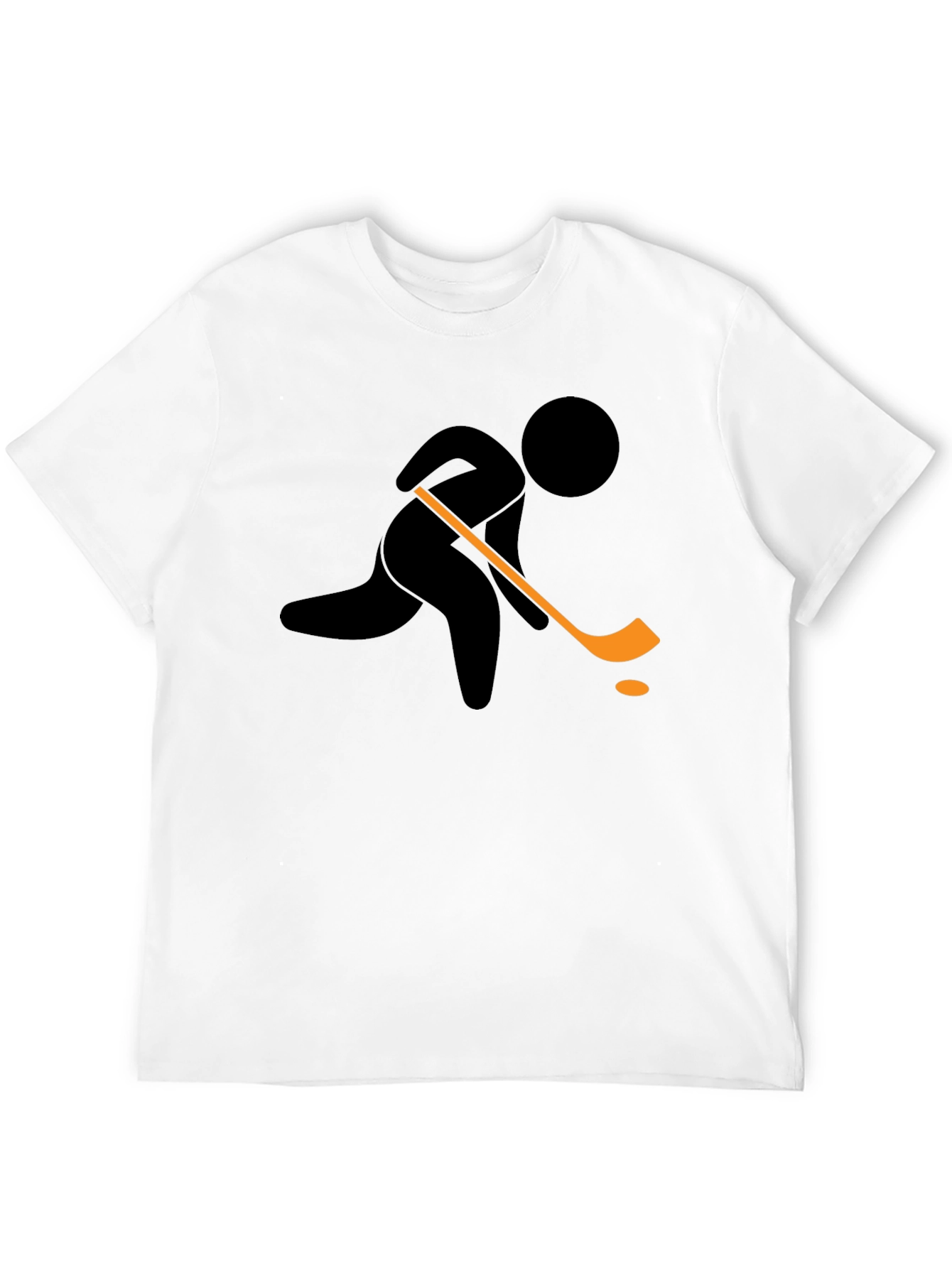Black Hockey Player Graphic T-Shirt - Black Cotton Tee view 12