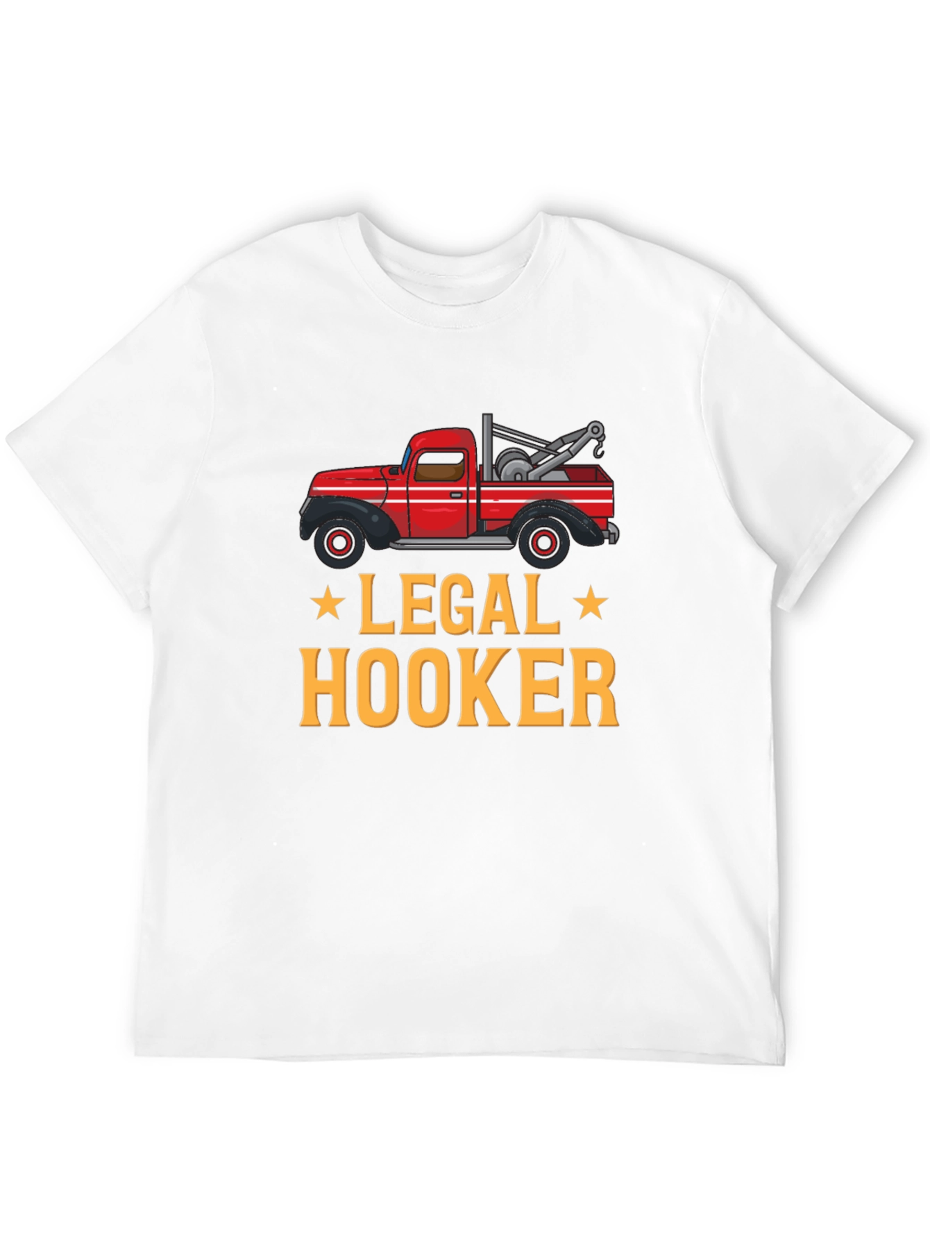 Black Legal Hooker Tow Truck Graphic T-Shirt view 12