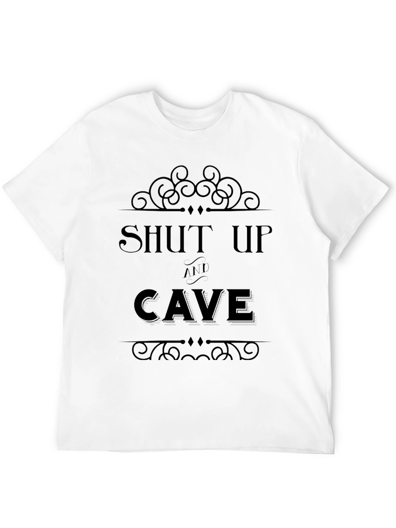 Black Shut Up and Cave Graphic T-Shirt - Unisex Tee view 12